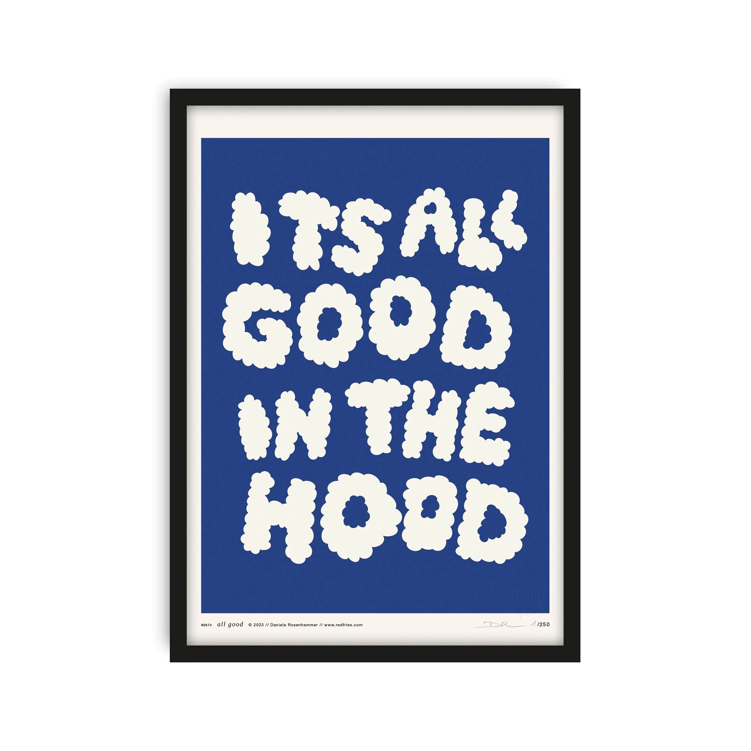 Poster "all good blau" A4 Poster Red Fries 