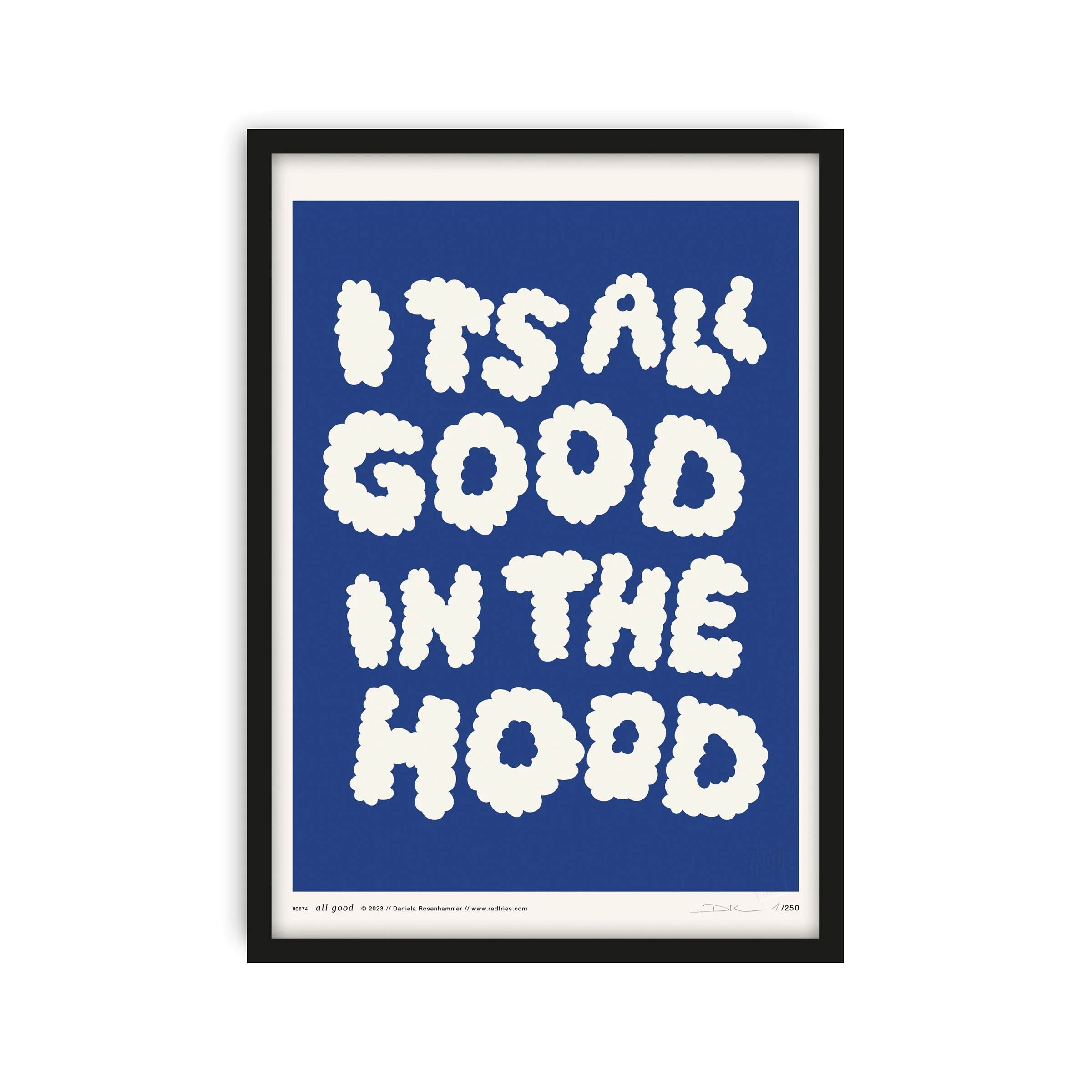 Poster "all good blau" A4 Poster Red Fries