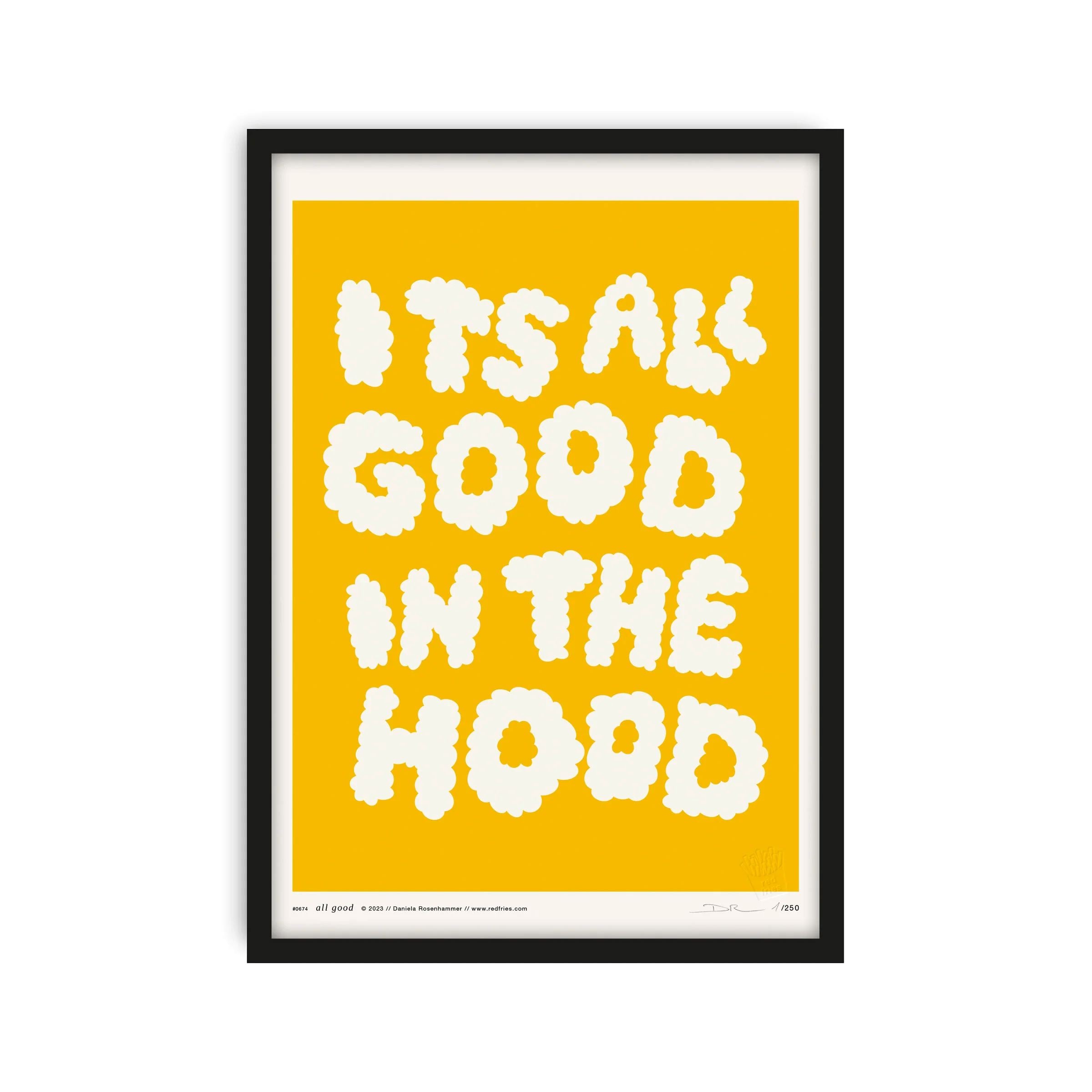 Poster "all good gelb" A4 Poster Red Fries