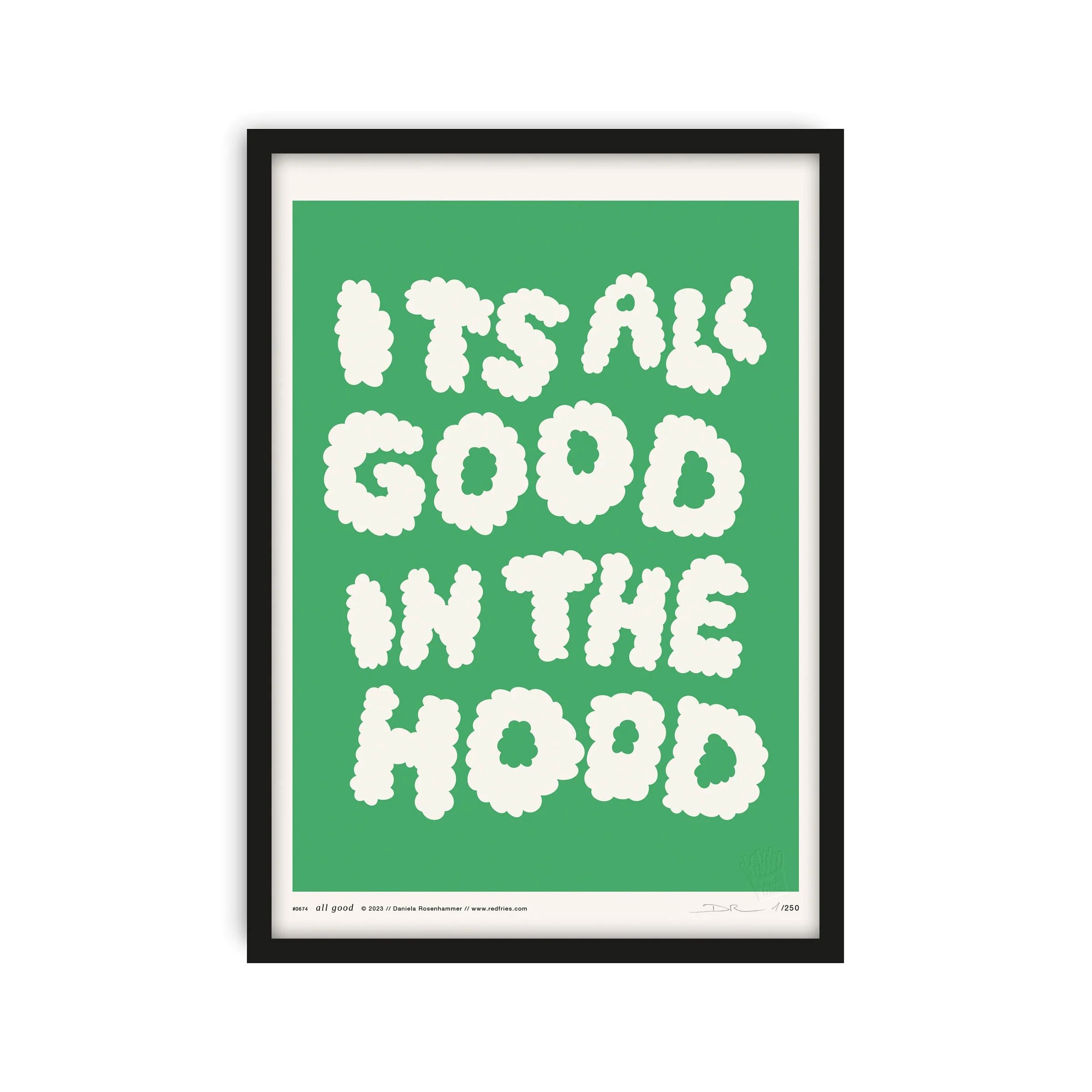 Poster "all good grün" A4 Poster Red Fries