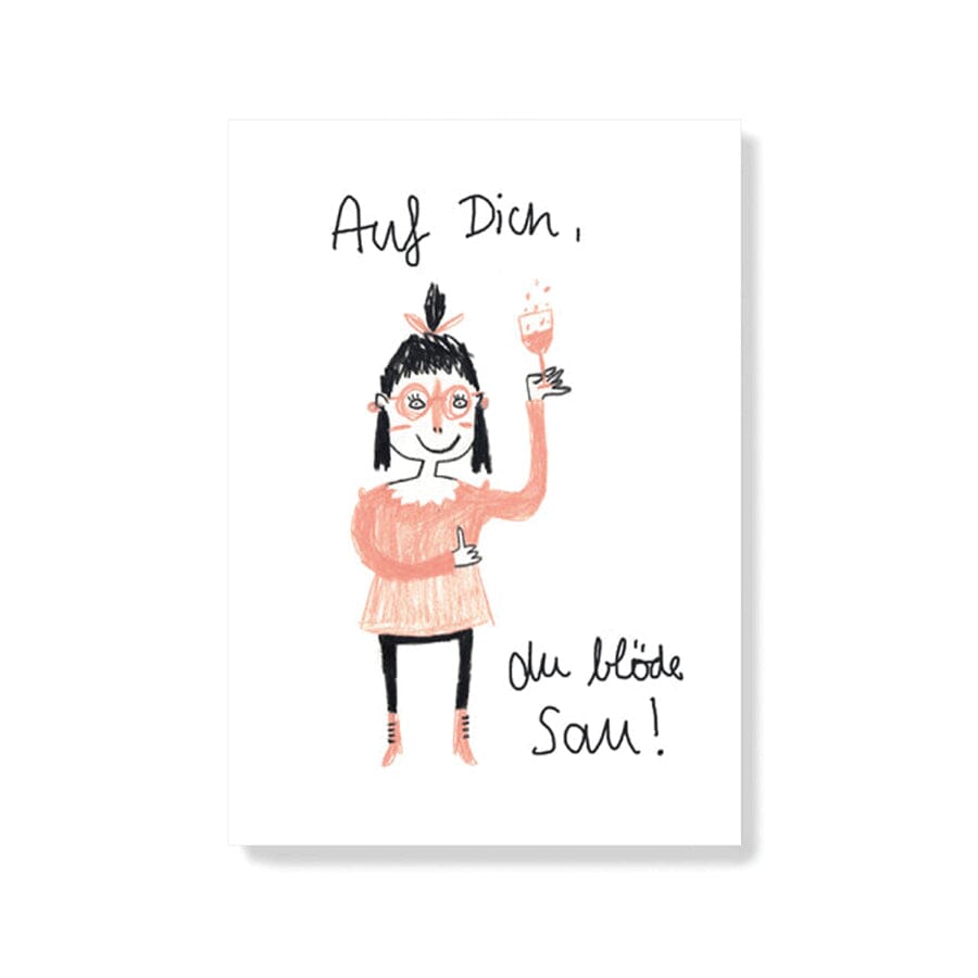 Postkarte "Auf Dich" Postkarte Slinga Illustration 