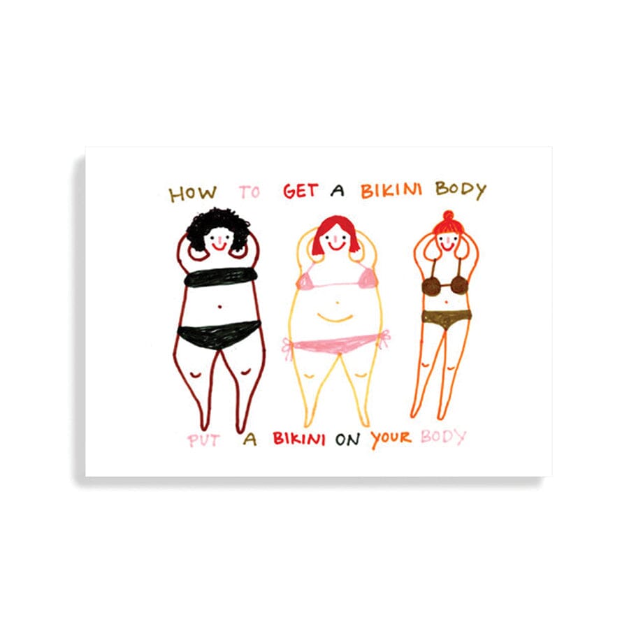 Postkarte "Bikini Body" Postkarte Slinga Illustration