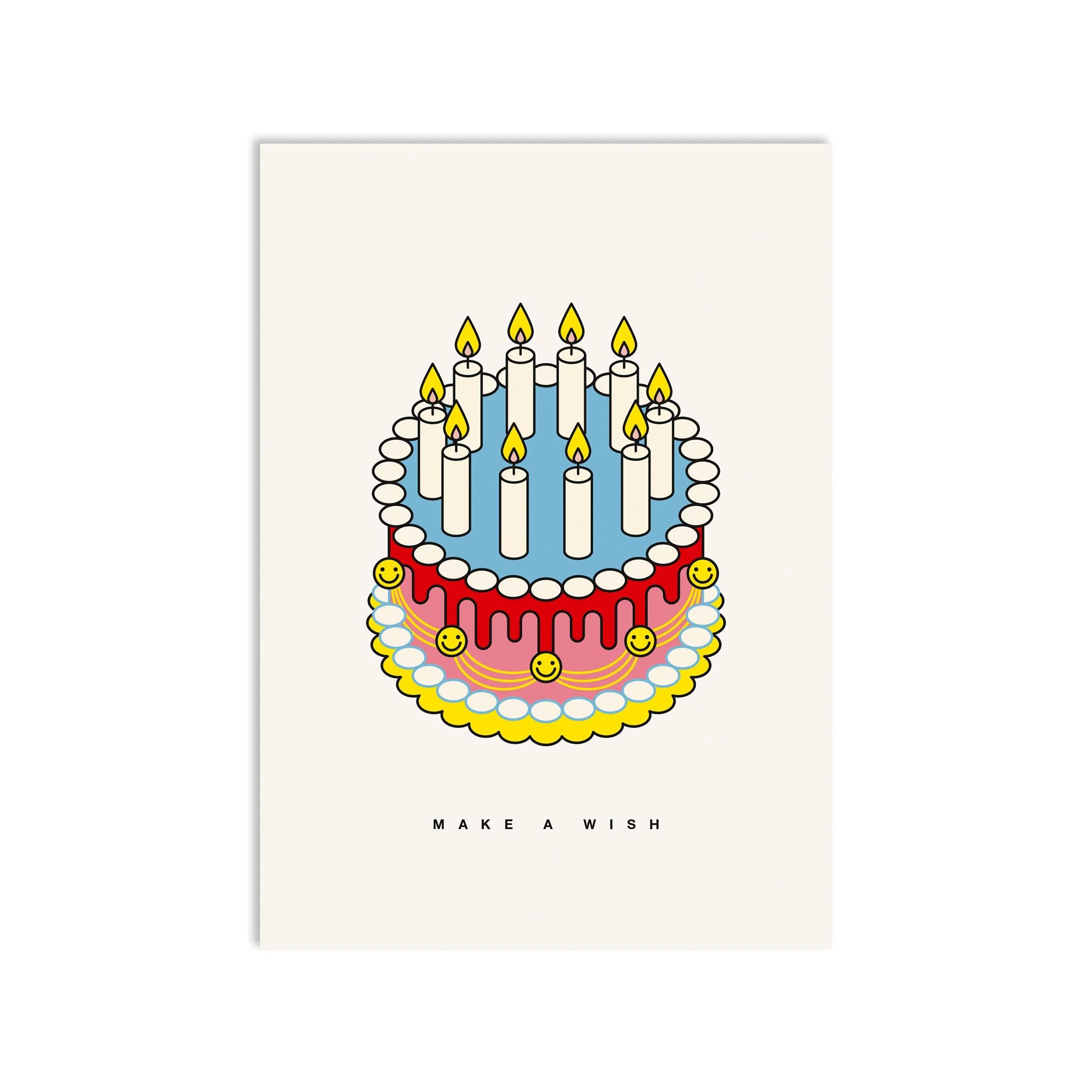 Postkarte "birthday cake" Postkarte Red Fries