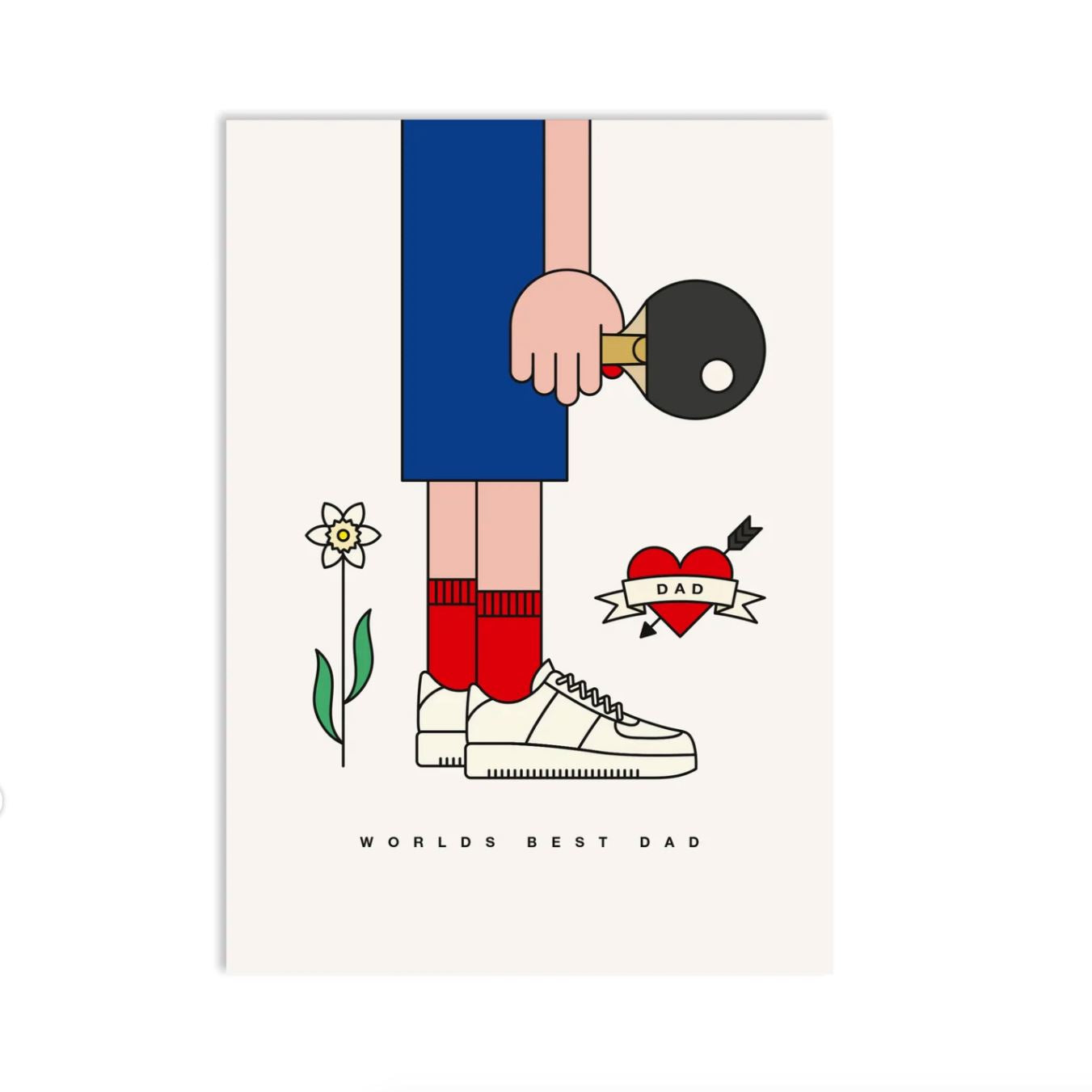 Postkarte "Worlds Best Dad" Postkarte Red Fries