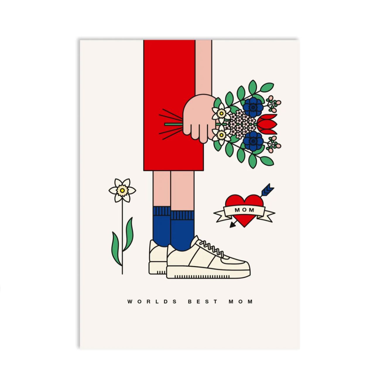 Postkarte "Worlds Best Mom" Postkarte Red Fries