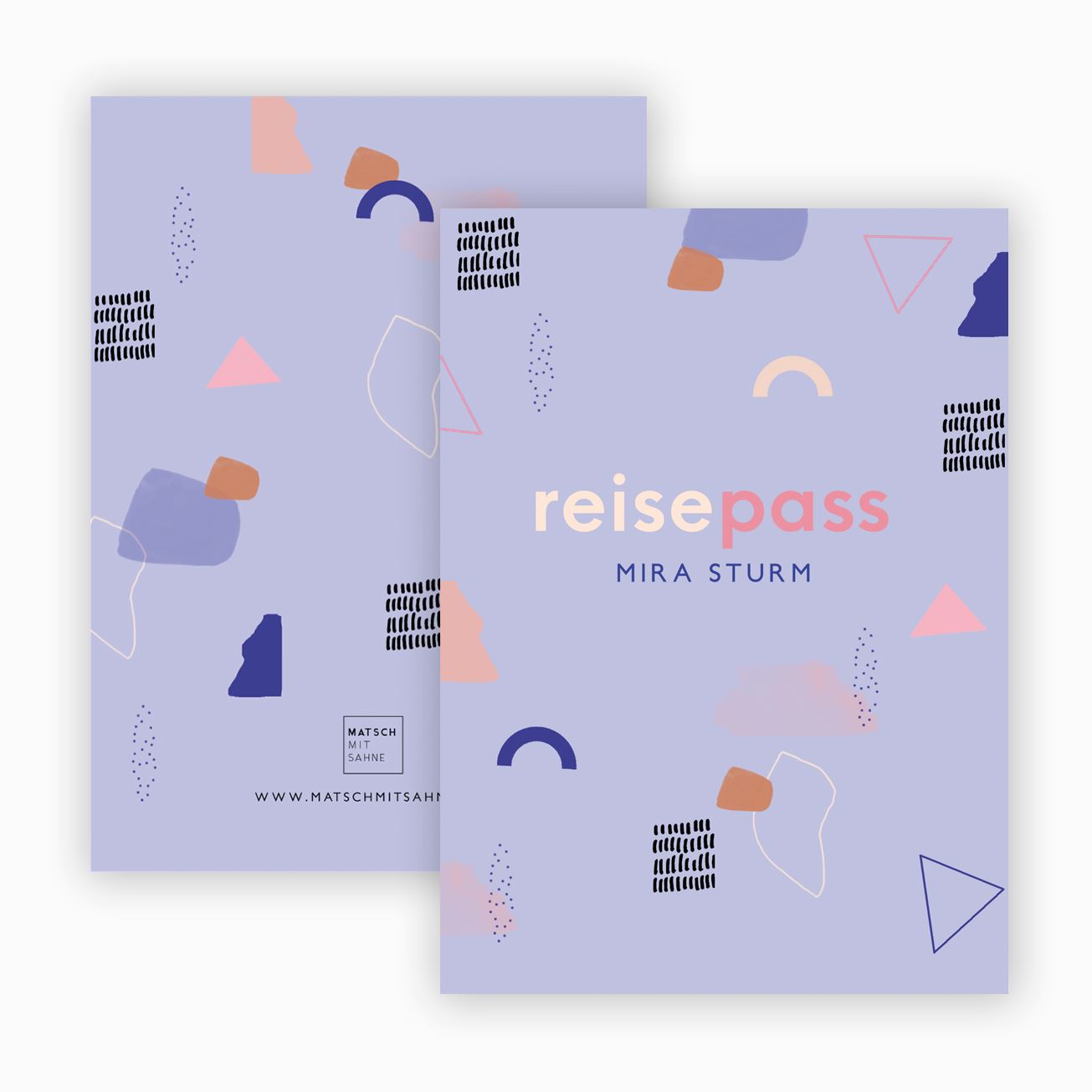 Reisepasshülle (personalisierbar) ALT Reisepass Matsch mit Sahne Pattern Lavendel