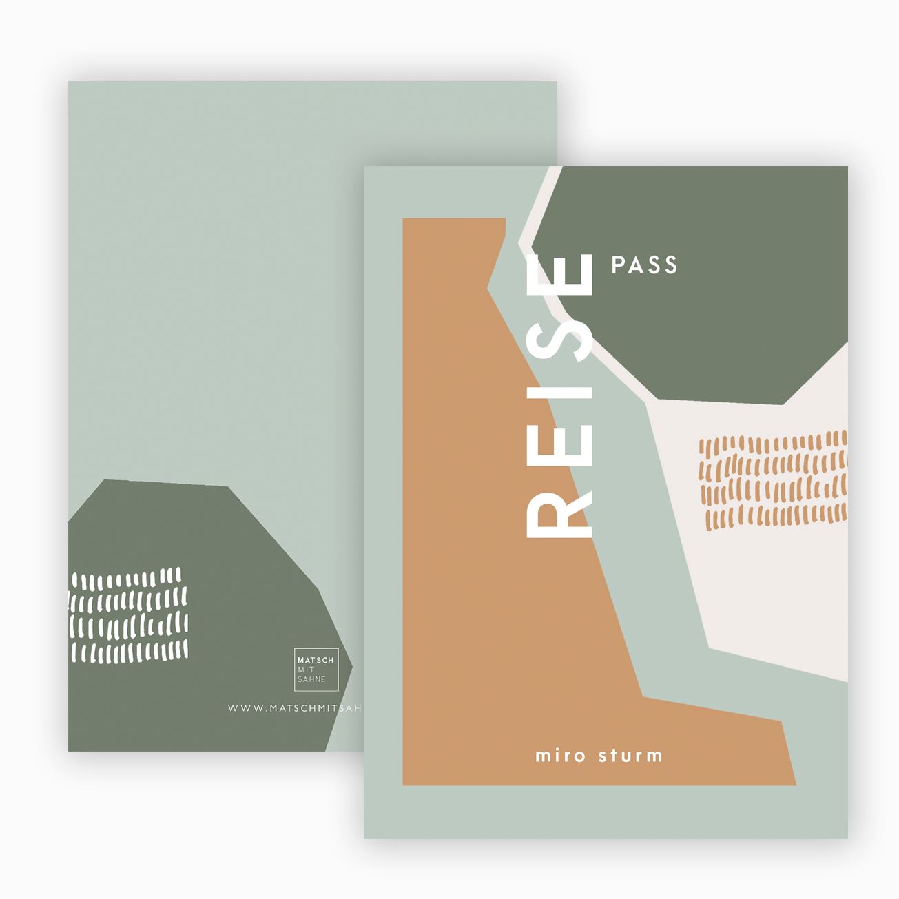 Reisepasshülle (personalisierbar) ALT Reisepass Matsch mit Sahne Shapes Mint