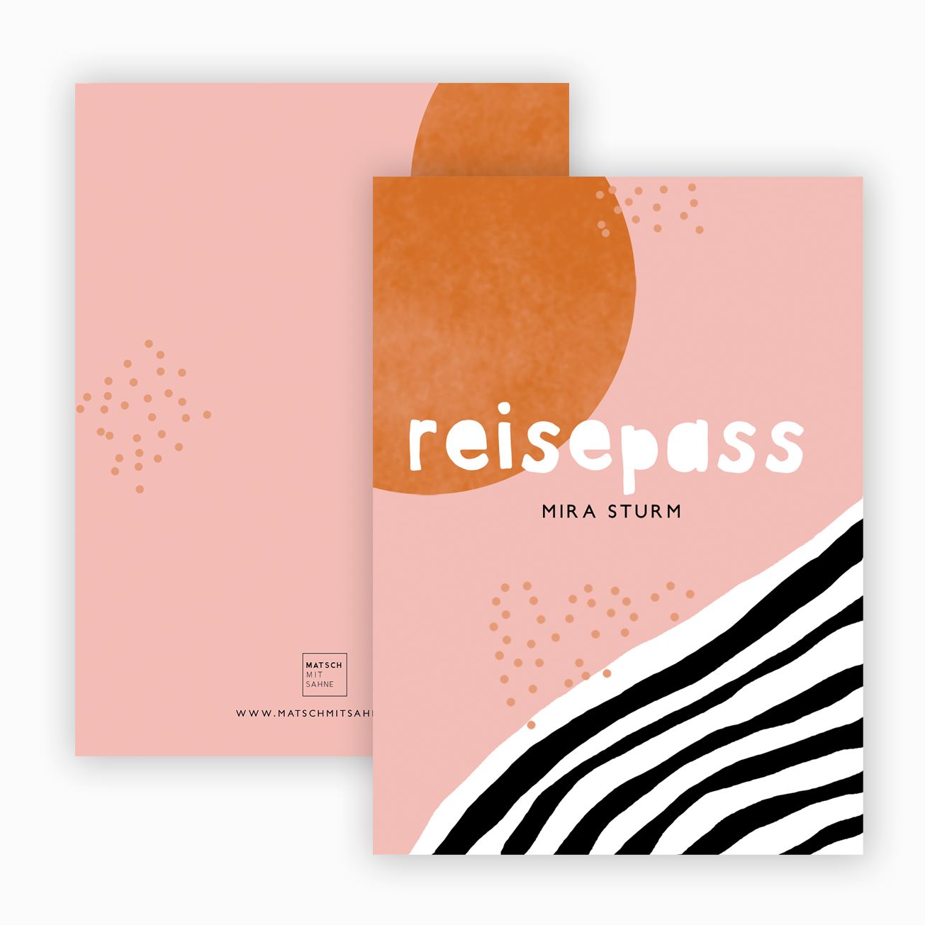Reisepasshülle (personalisierbar) ALT Reisepass Matsch mit Sahne Stripes Morgenröte