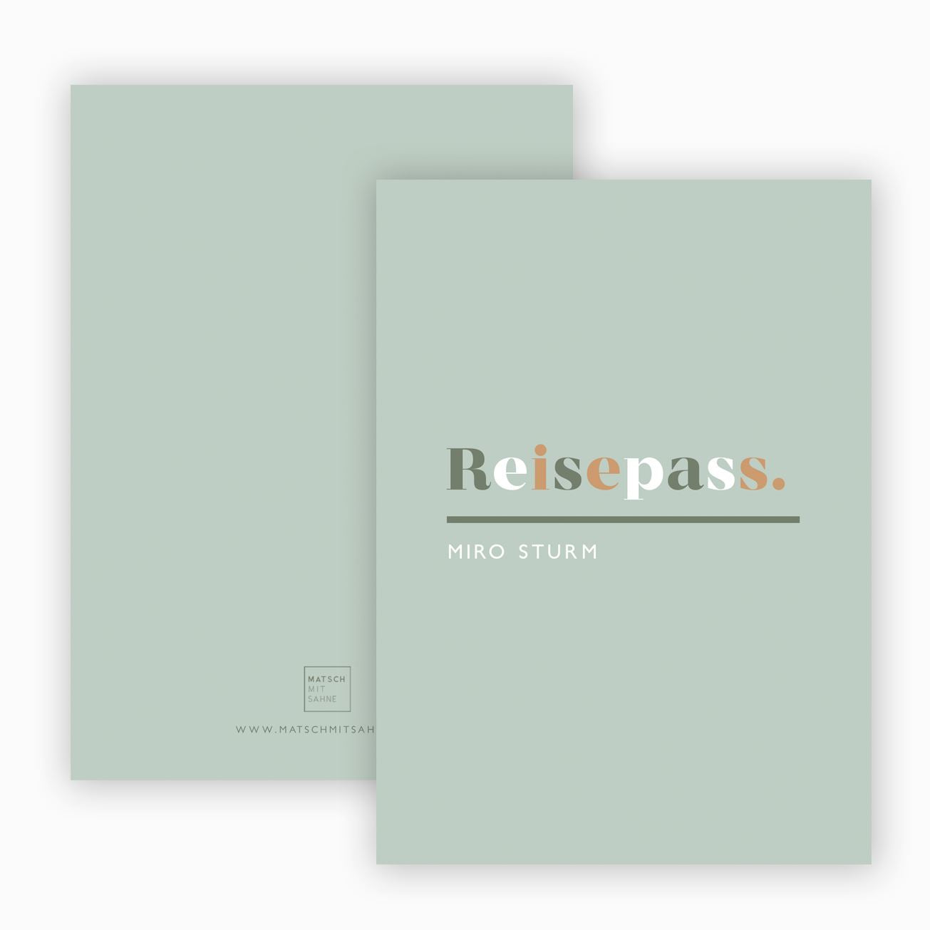 Reisepasshülle (personalisierbar) ALT Reisepass Matsch mit Sahne Typo Mint