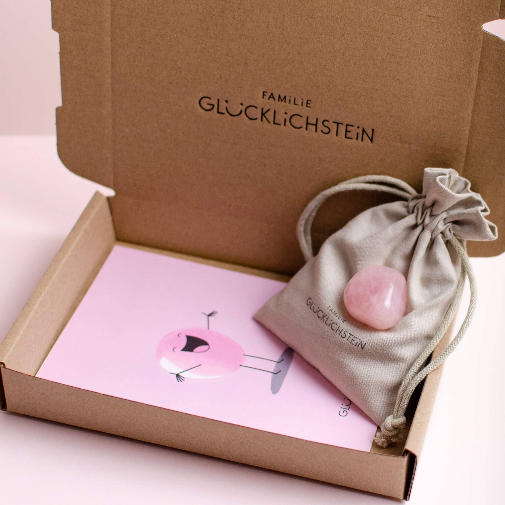 Rosenquarz (Liebe, Selbstliebe und Mitgefühl) Heilsteine Familie Glücklichstein