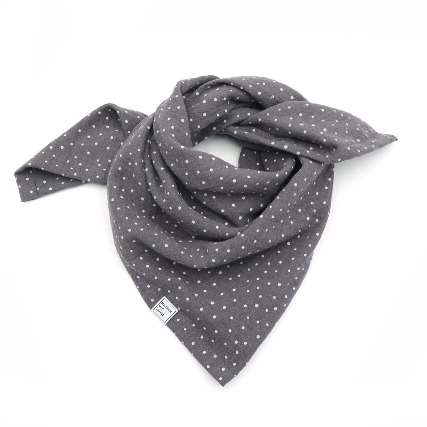 Schal Mini (65 x 65 cm) Schal Mini Matsch mit Sahne Asche getupft