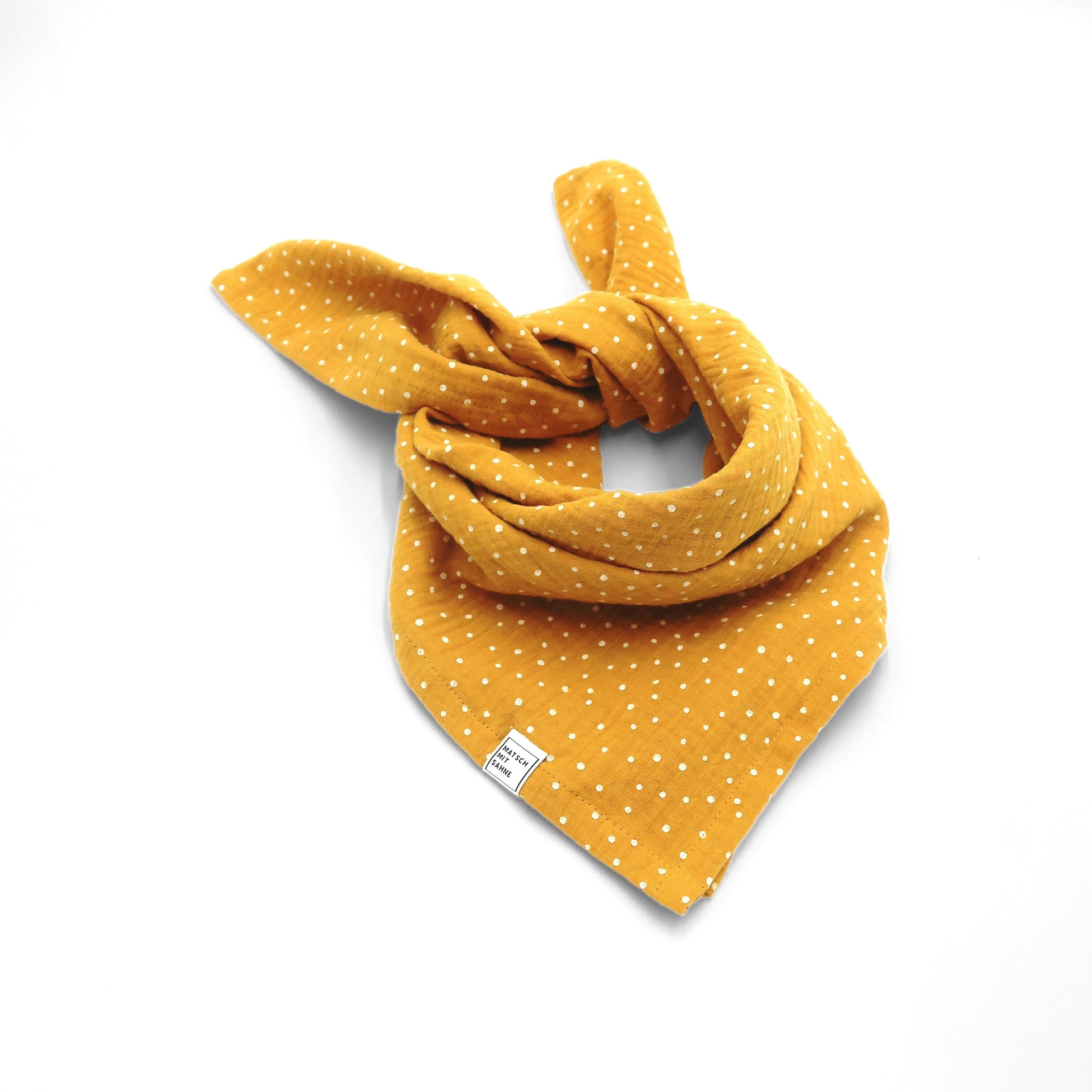 Schal Mini (65 x 65 cm) Schal Mini Matsch mit Sahne Curry getupft