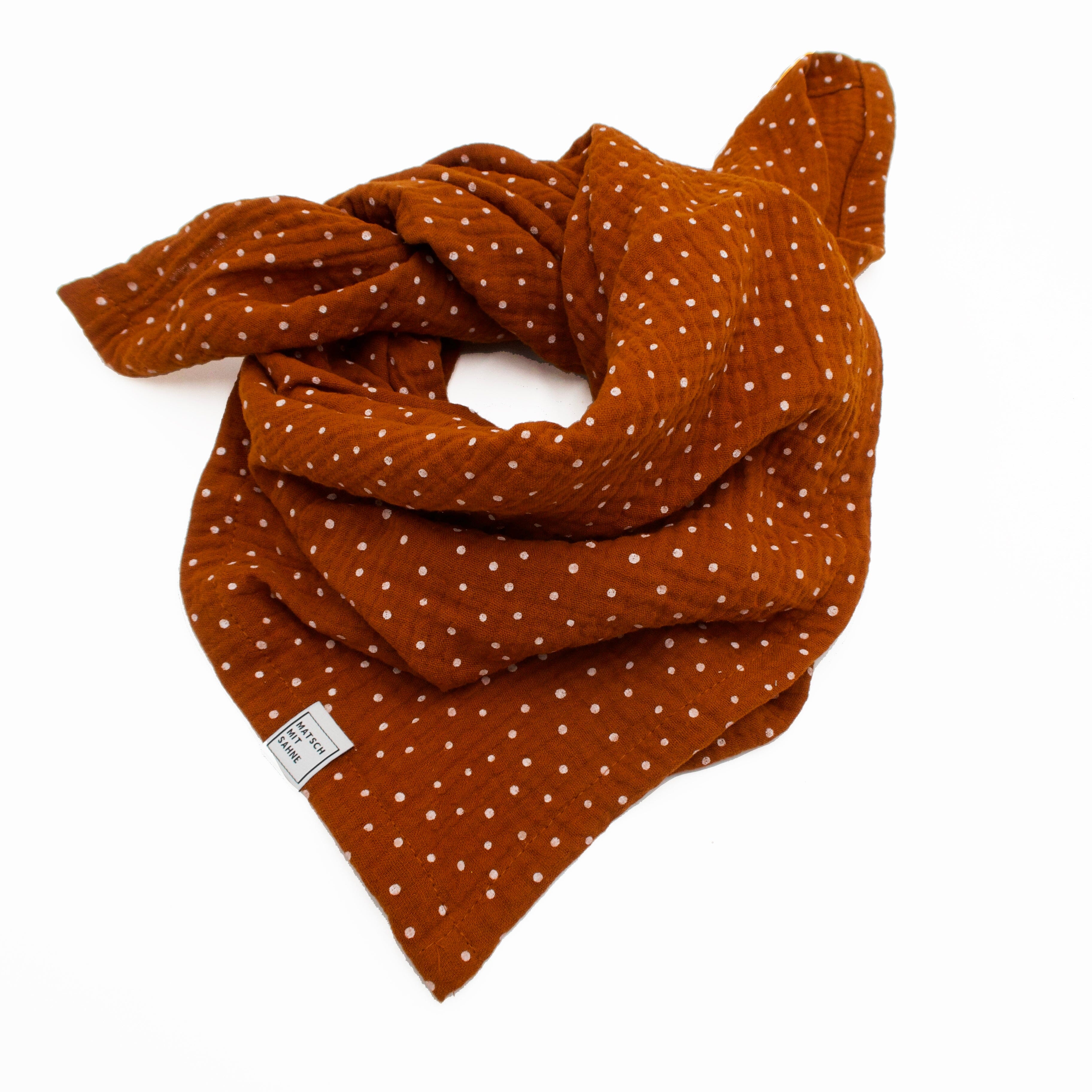 Schal Mini (65 x 65 cm) Schal Mini Matsch mit Sahne Rost getupft