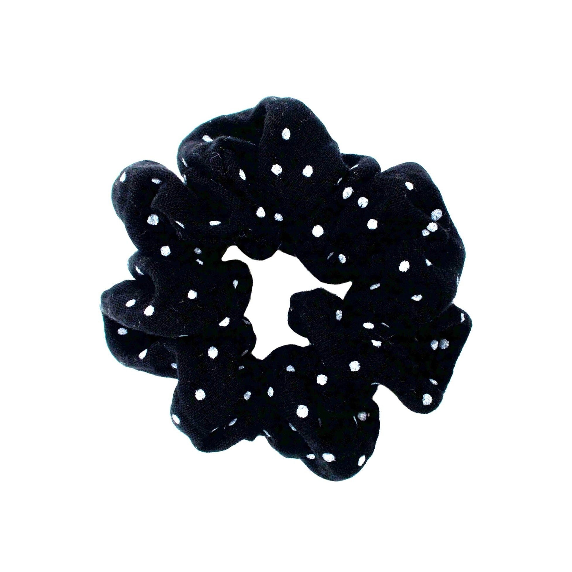 Scrunchie Maxi Scrunchies Matsch mit Sahne Rabenschwarz getupft