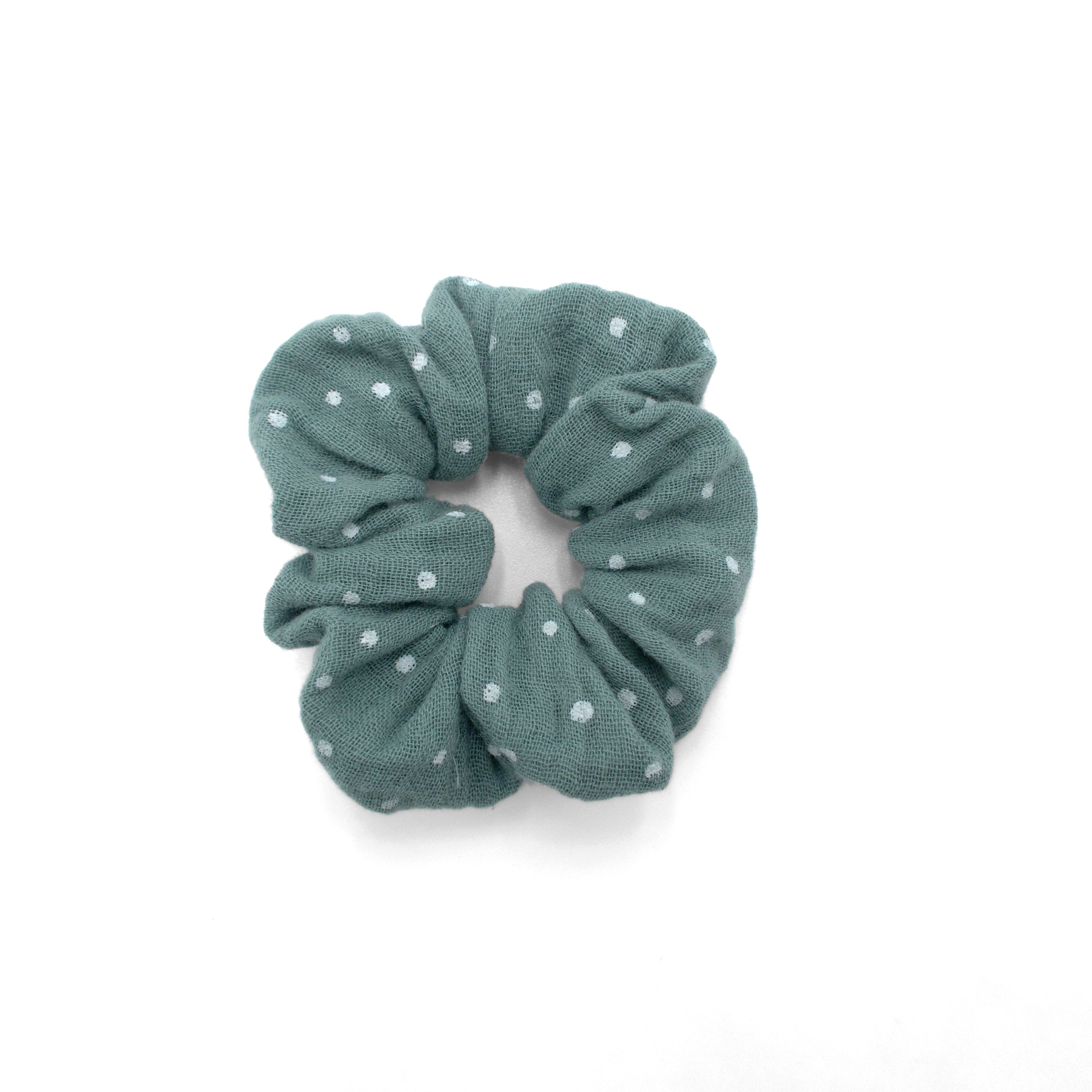Scrunchie Mini Scrunchies Matsch mit Sahne Jade getupft 