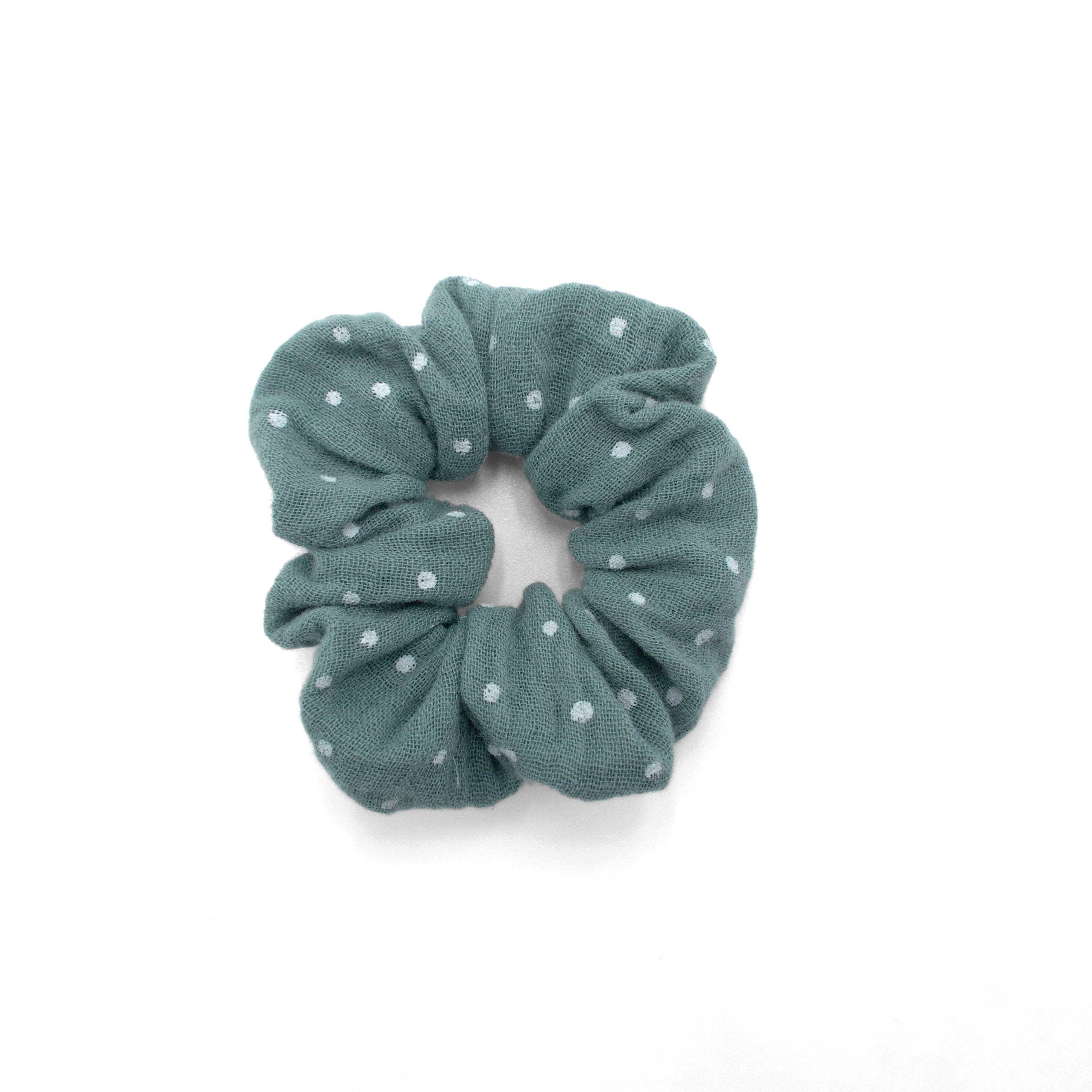 Scrunchie Mini Scrunchies Matsch mit Sahne Jade getupft