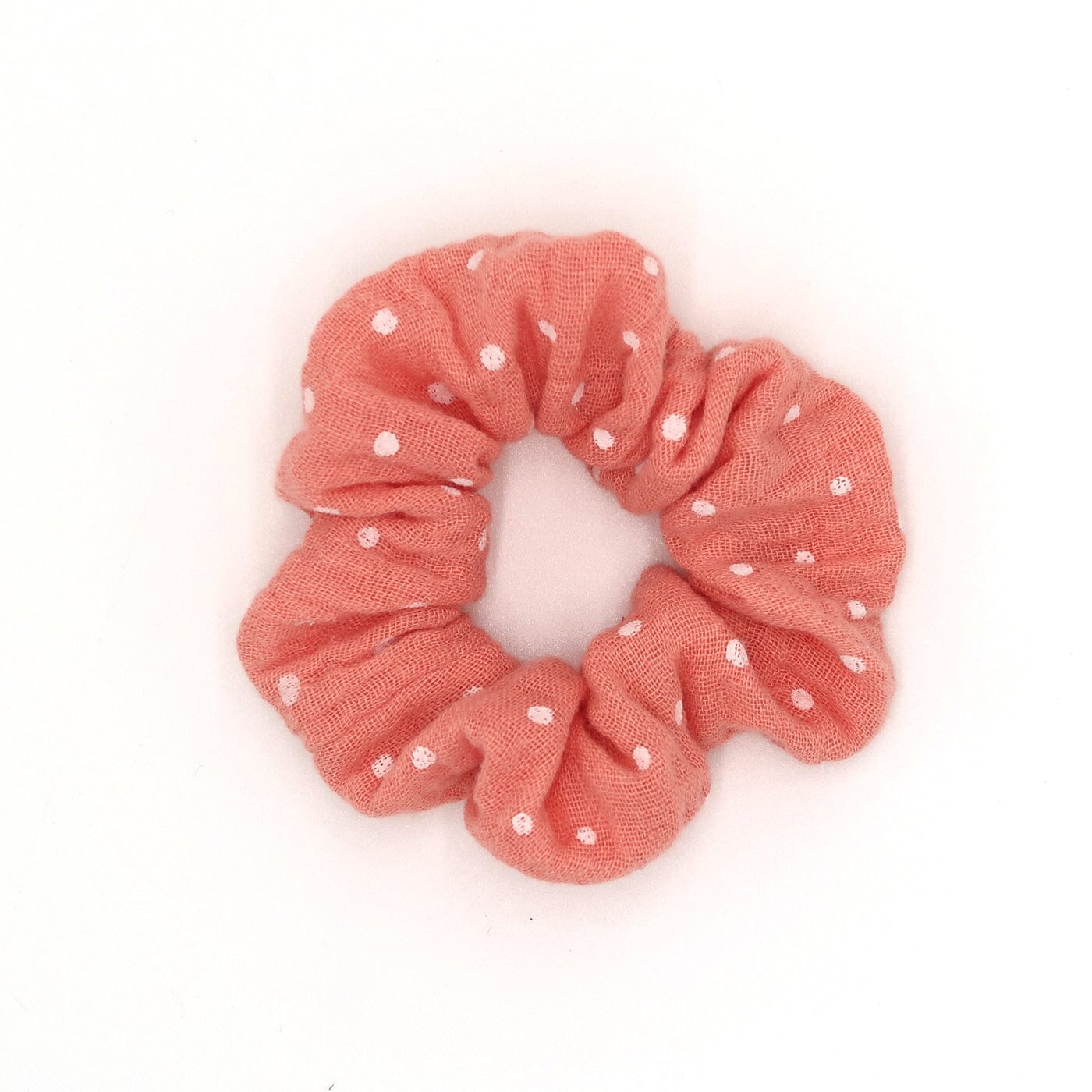 Scrunchie Mini Scrunchies Matsch mit Sahne Koralle getupft