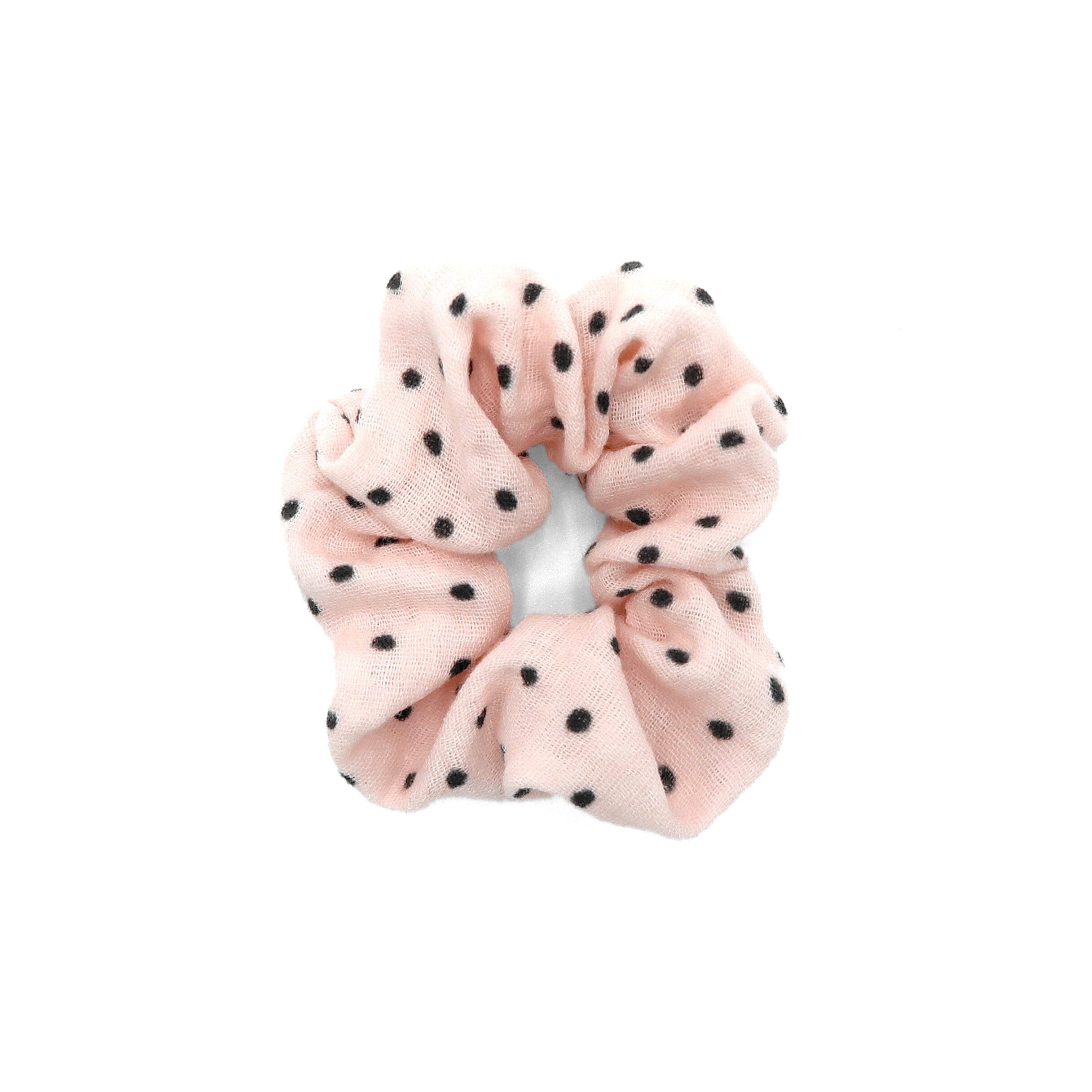 Scrunchie Mini Scrunchies Matsch mit Sahne Rosenquarz getupft