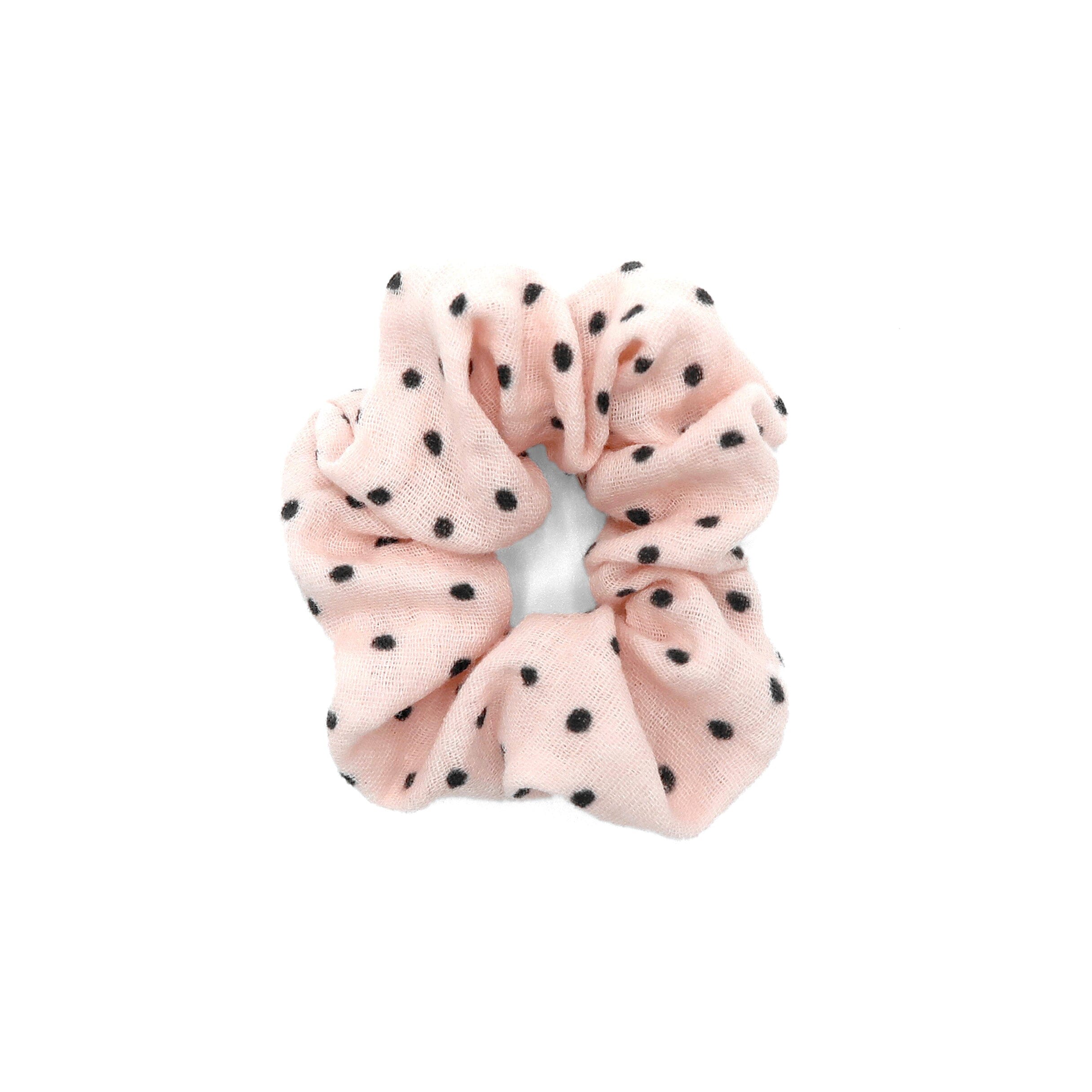 Scrunchie Mini Scrunchies Matsch mit Sahne Rosenquarz getupft 