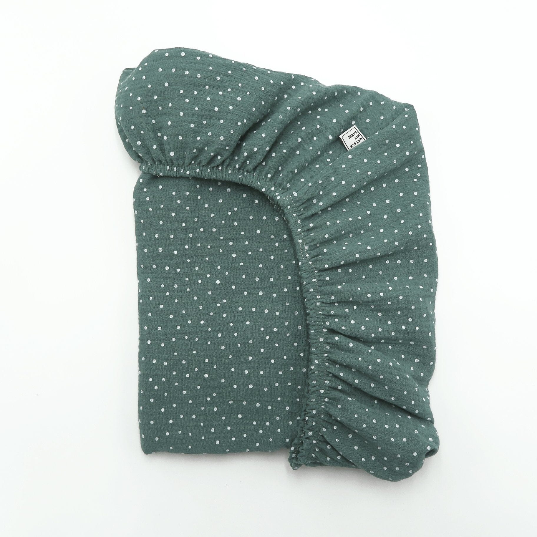 Spannbettlaken Baby (40 x 80 cm) Bettlaken Matsch mit Sahne Baby Jade getupft