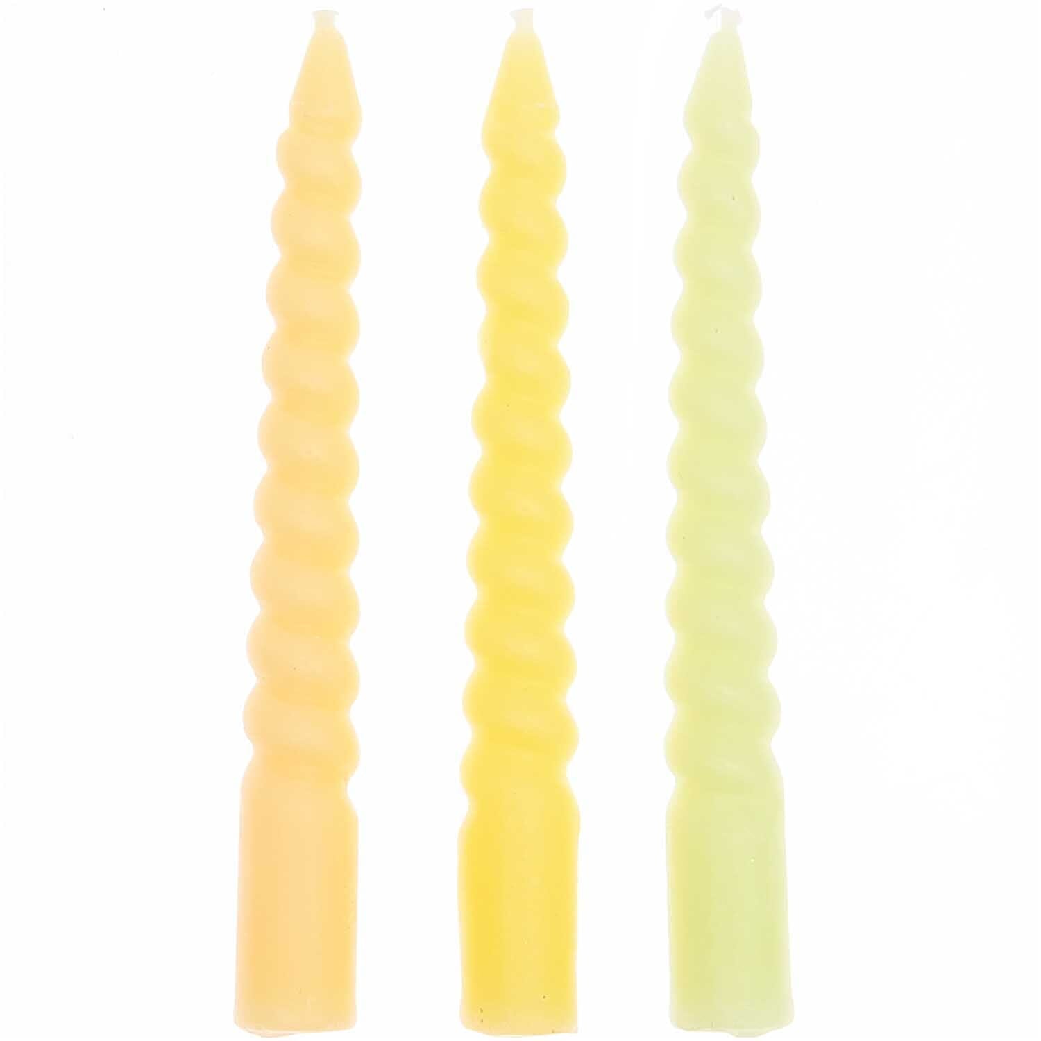 Spiralkerzen Set mini Kerze Rico Design Gelb