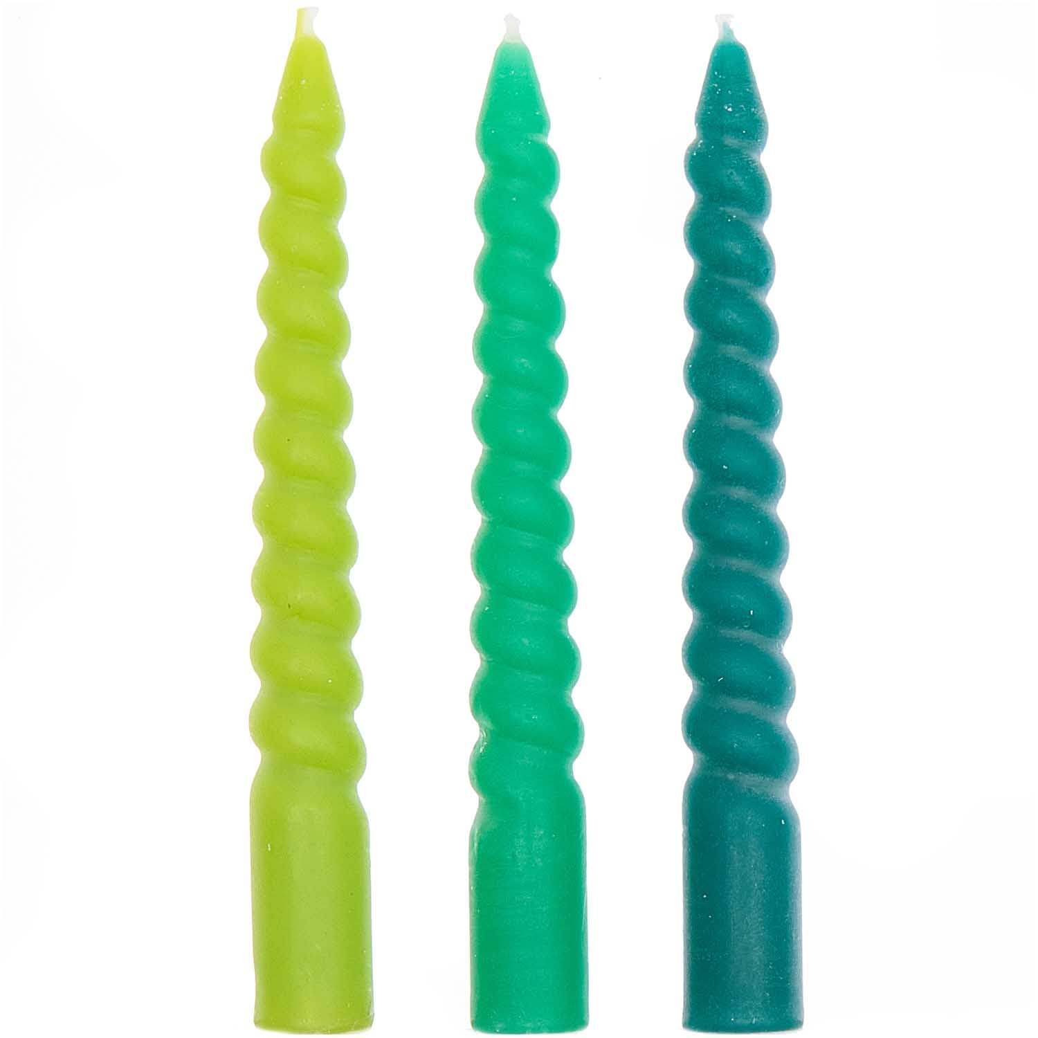 Spiralkerzen Set mini Kerze Rico Design Grün