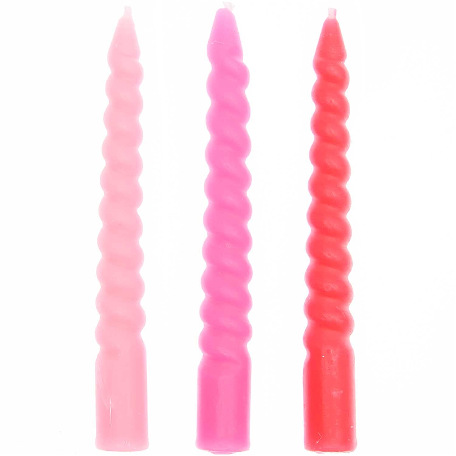 Spiralkerzen Set mini Kerze Rico Design Pink
