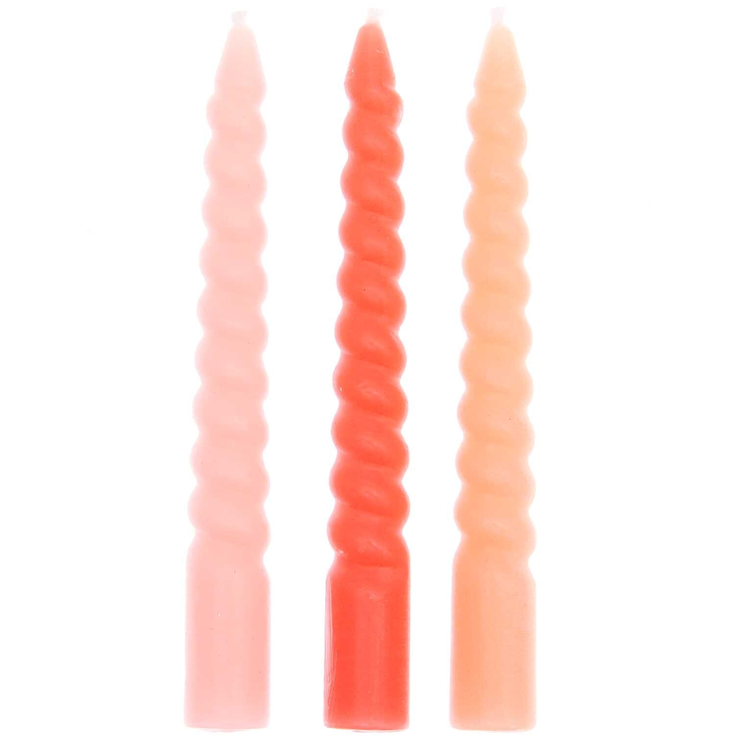 Spiralkerzen Set mini Kerze Rico Design Rosa