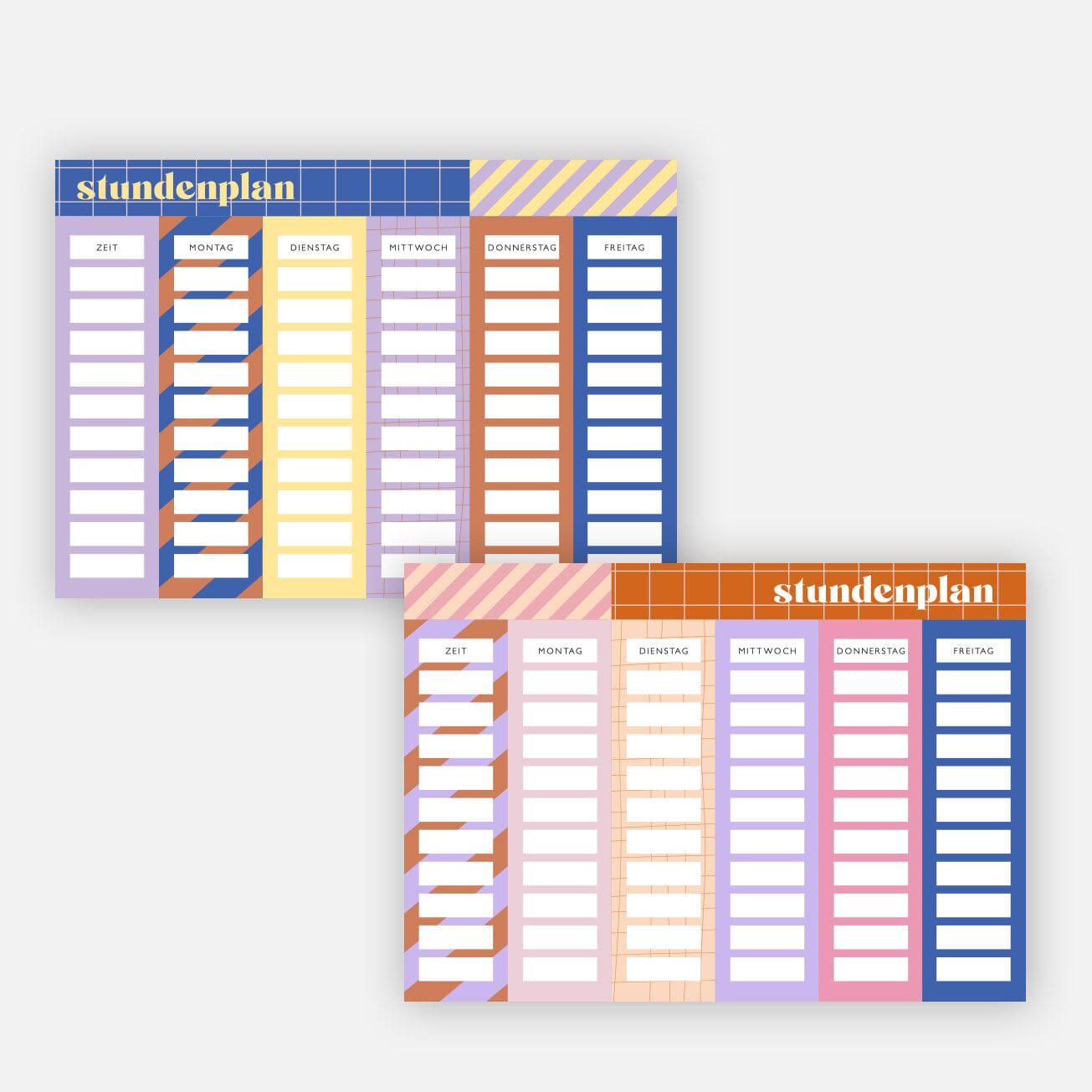 Stundenplan "Colorblocking" Stundenplan Matsch mit Sahne