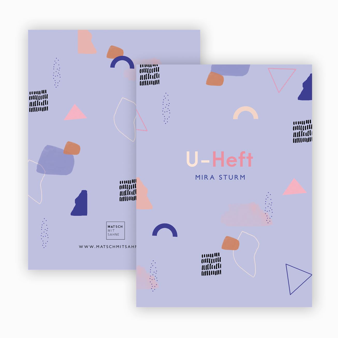 U-Hefthülle (personalisierbar) ALT U-Heft Hülle Matsch mit Sahne Pattern Lavendel