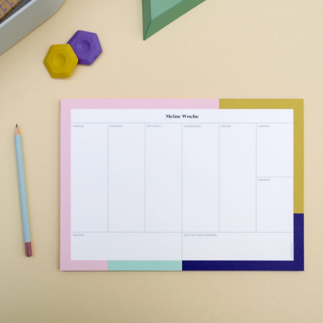 Wochenplaner A4 "Color Block" Kalender Studio Sandrine