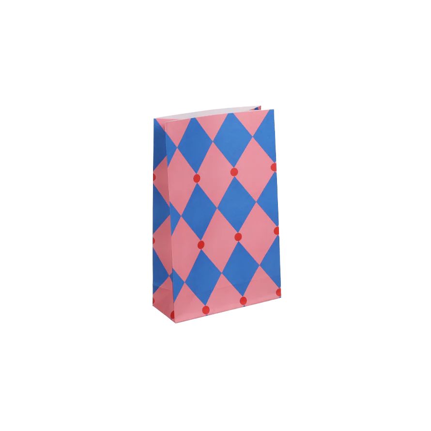 5er Set Papiertüten Circus "Flamingo + Saphir + Mohnrot" Papiertüte Kado Design 15x6x24 cm 