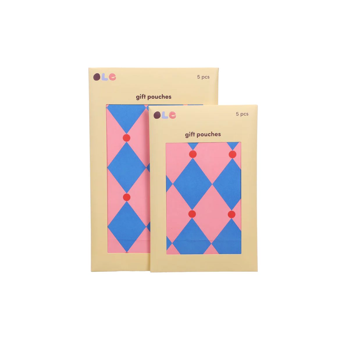 5er Set Papiertüten Circus "Flamingo + Saphir + Mohnrot" Papiertüte Kado Design 