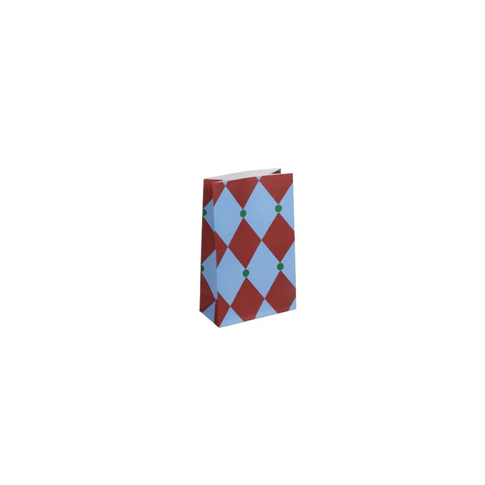 5er Set Papiertüten Circus "Hellblau + Maulbeere + Rasengrün" Papiertüte Kado Design 12x6x19 cm 