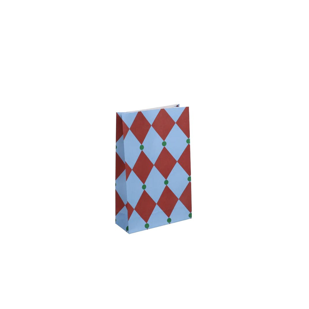5er Set Papiertüten Circus "Hellblau + Maulbeere + Rasengrün" Papiertüte Kado Design 15x6x24 cm 