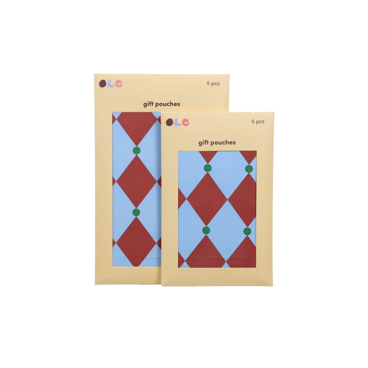 5er Set Papiertüten Circus "Hellblau + Maulbeere + Rasengrün" Papiertüte Kado Design 