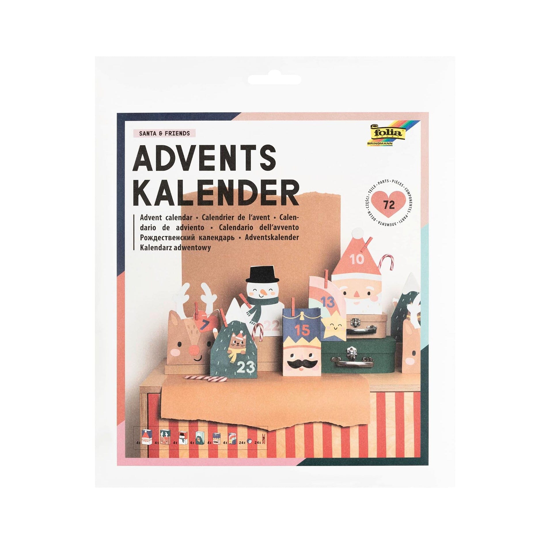 Adventskalender Bastelset "Santa & Friends" Adventskalender Folia 