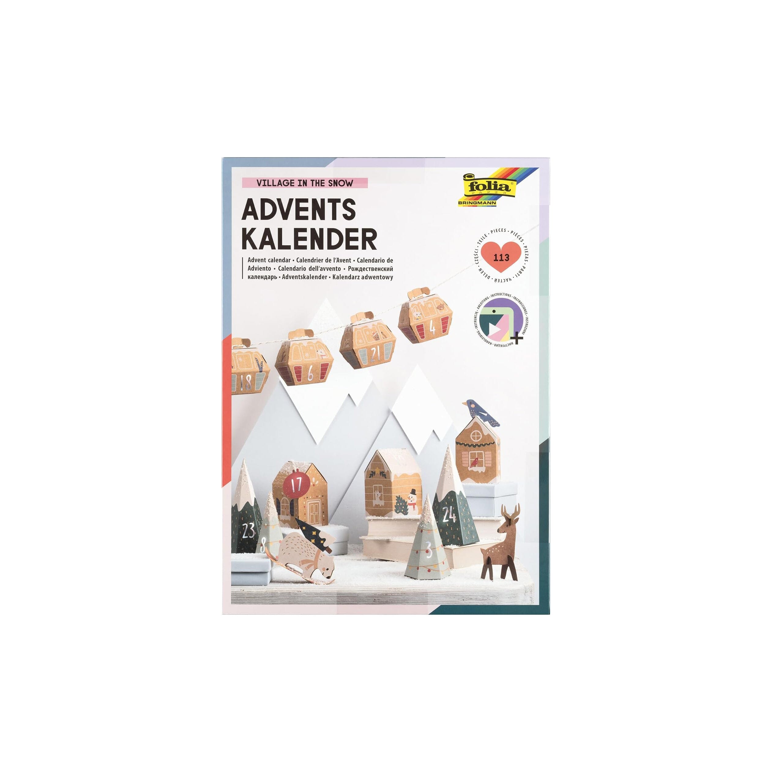 Adventskalender Bastelset "Village in the Snow" Adventskalender Folia 