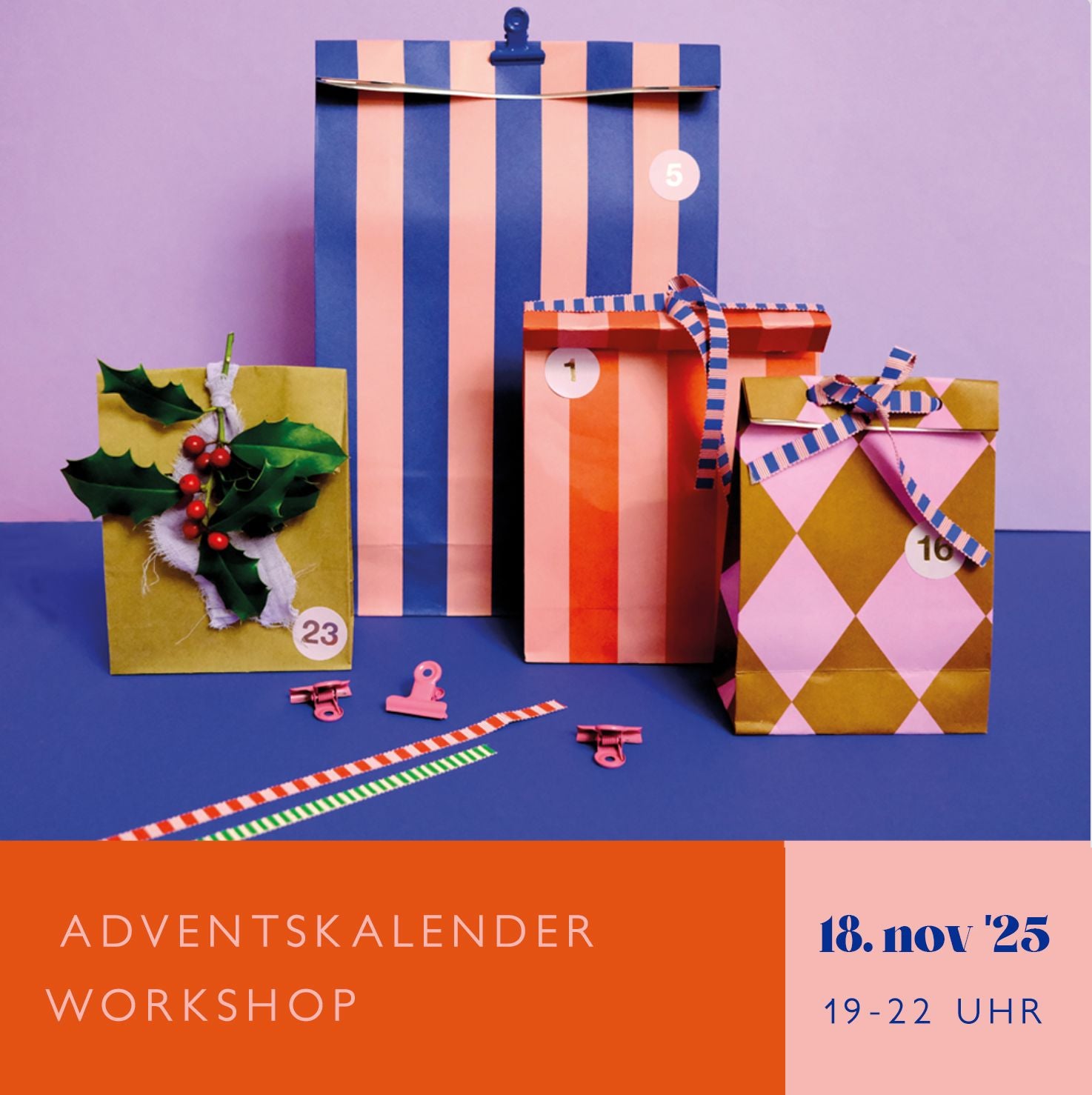 Adventskalender Workshop "+1 Kalender Ergänzung" Event Matsch mit Sahne 