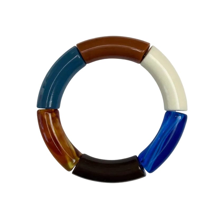 Armreif Regenbogen "Lyse" Armband Bybjor Braun/Creme/Blau (01) 