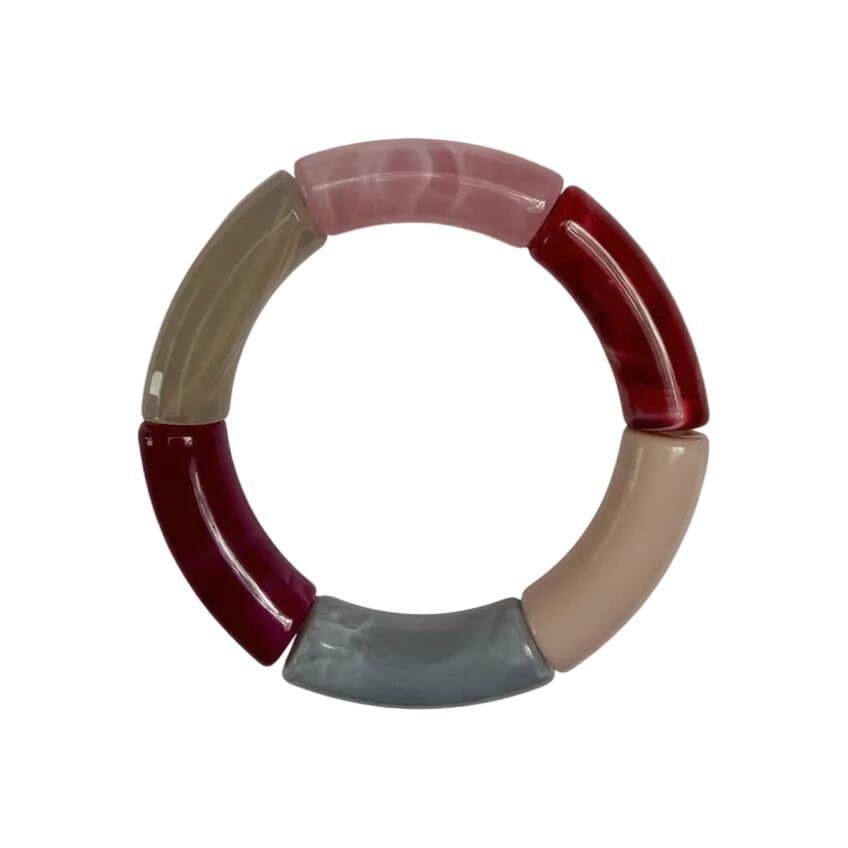 Armreif Regenbogen "Lyse" Armband Bybjor Grau/Rosa/Rot (44) 
