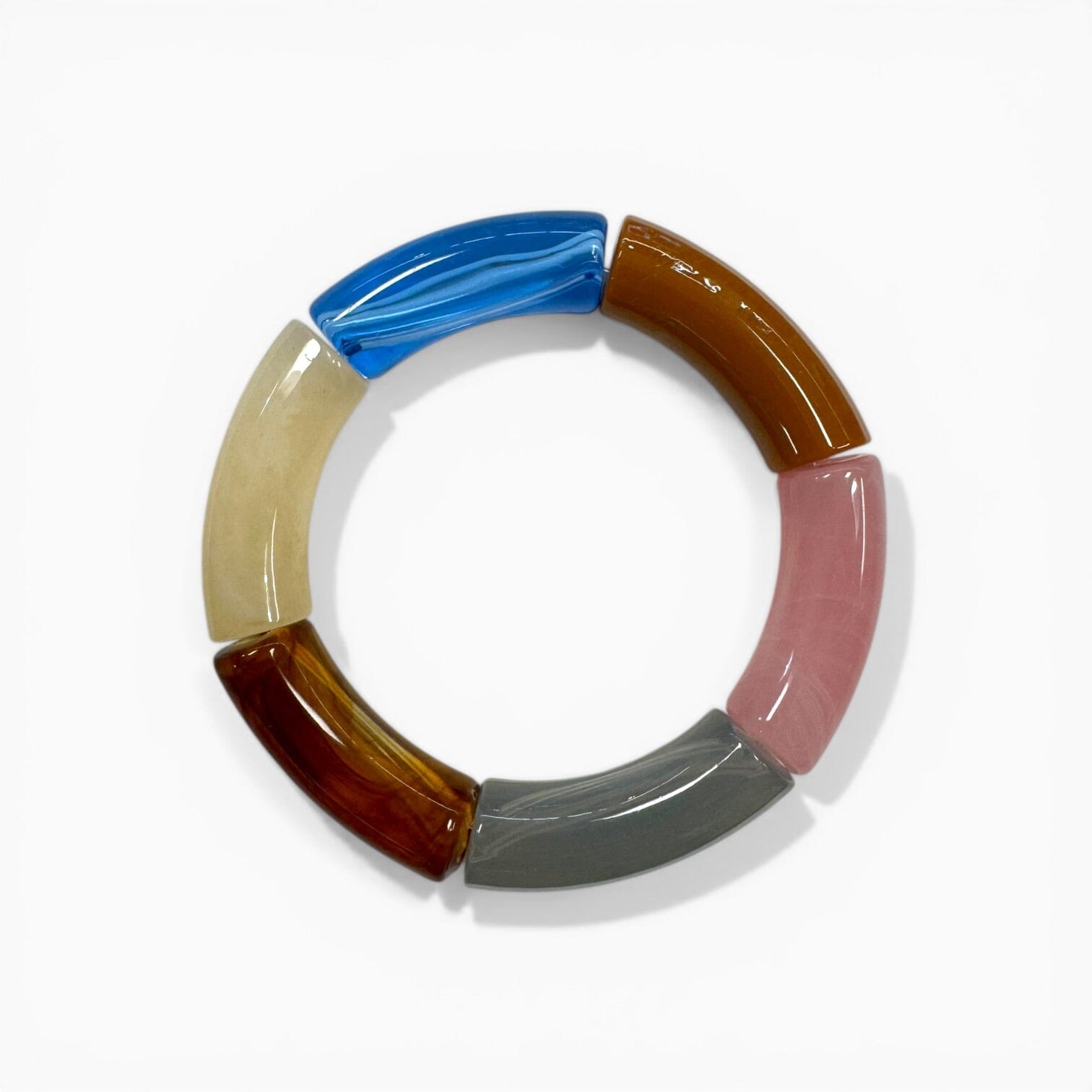 Armreif Regenbogen "Lyse" Armband Bybjor Toffee/Rosa/Blau (I) 
