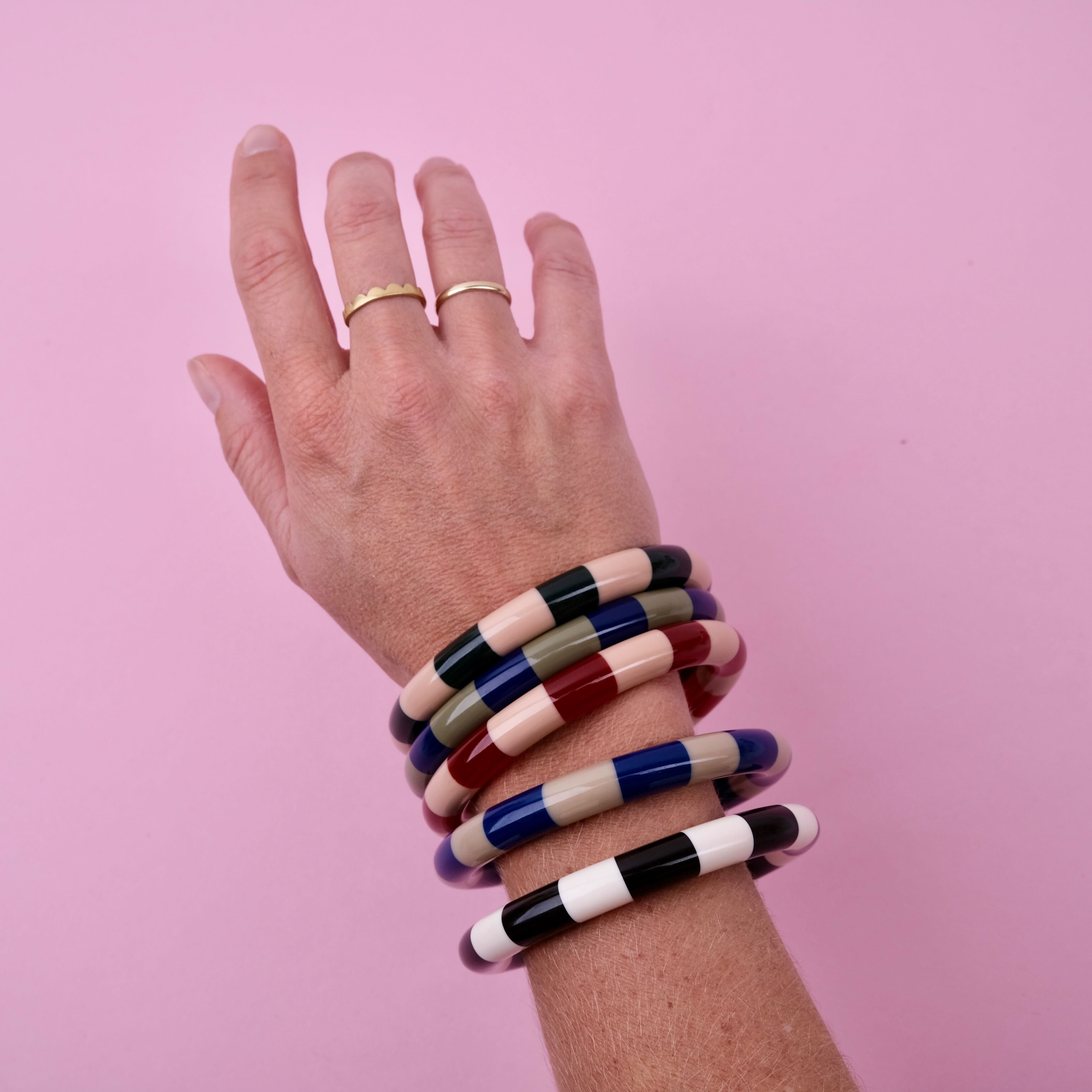 Armreif Streifen "Bangle" Armband Bybjor 
