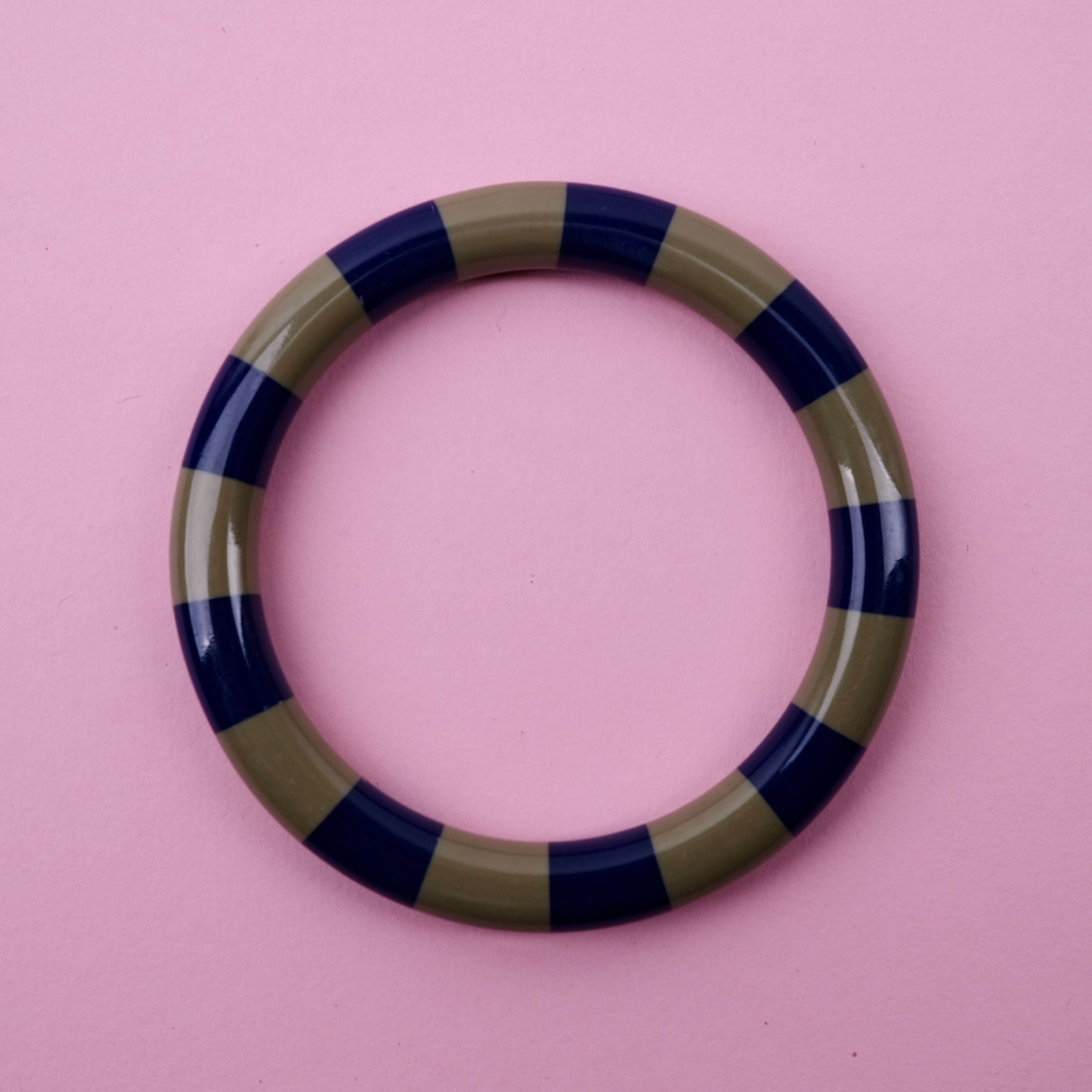 Armreif Streifen "Bangle" Armband Bybjor Olive/Cobalt 