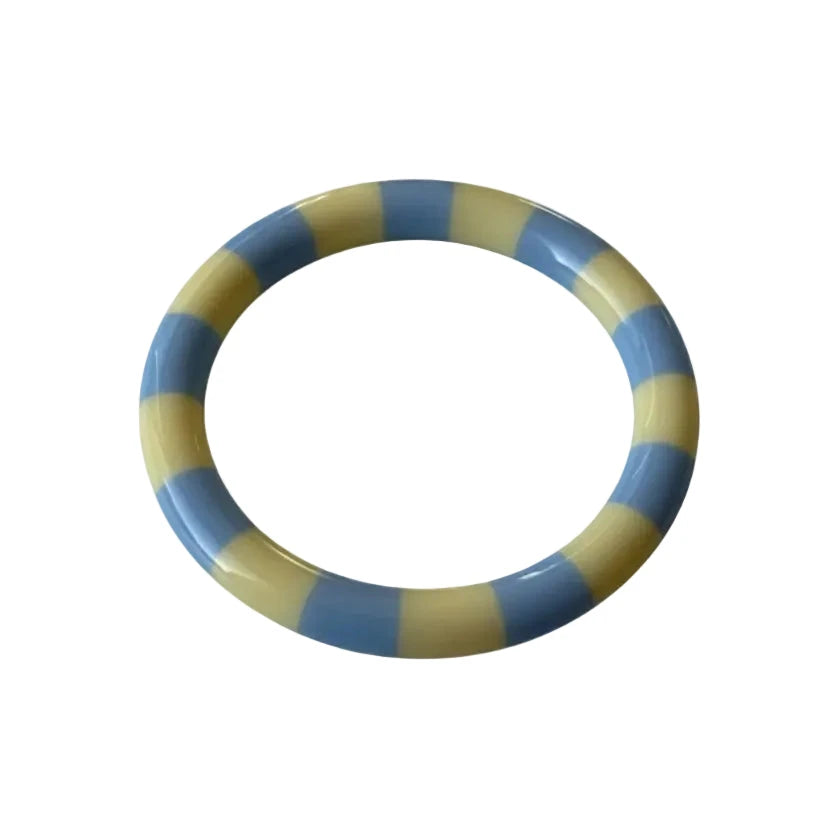 Armreif Streifen "Bangle" Armband Bybjor Pale Yellow/Grey Blue S/M 