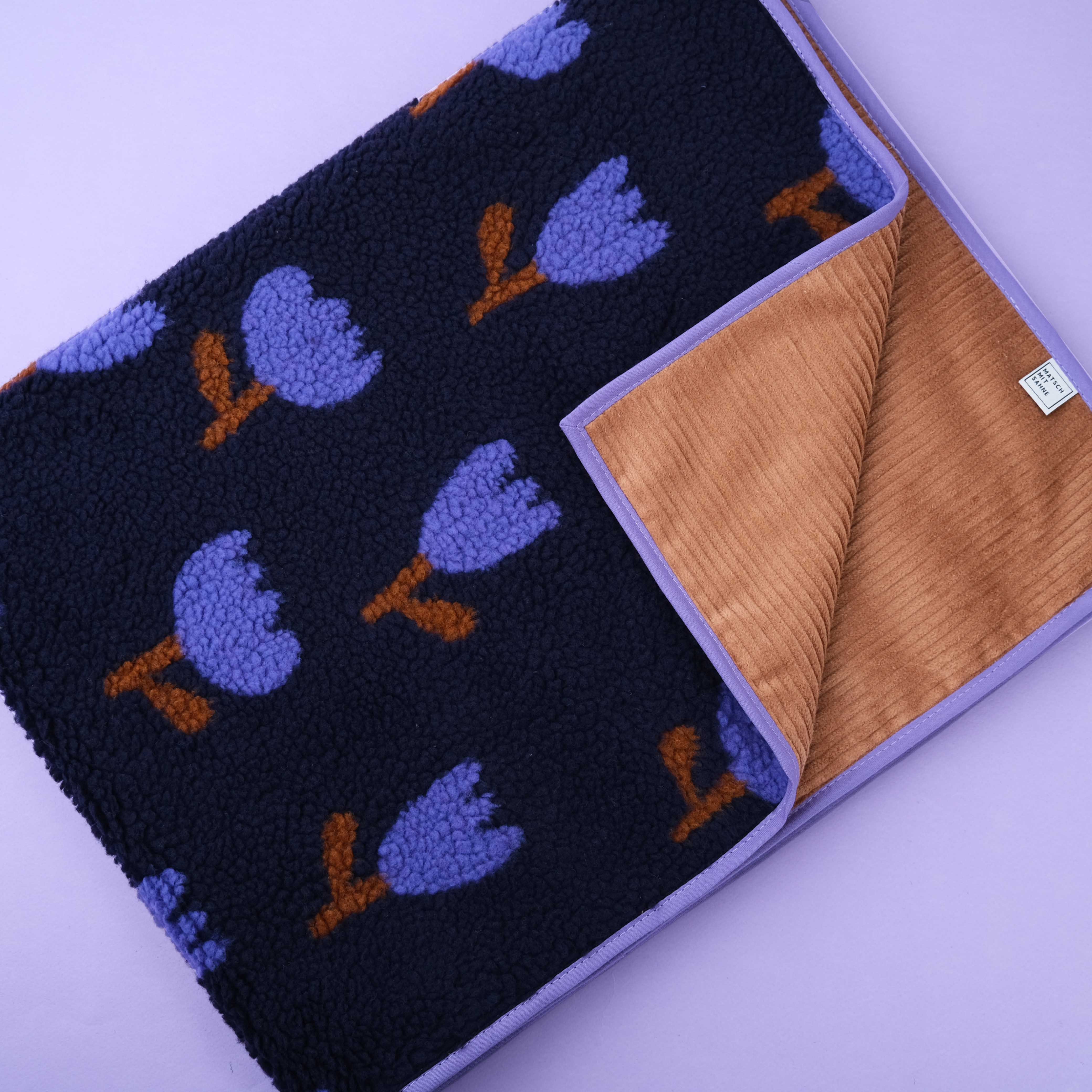 Babydecke Teddy Babydecke Matsch mit Sahne Tulpe/Karamell 