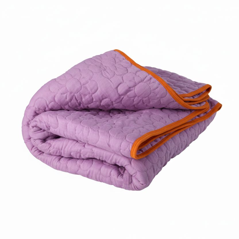 Baumwolldecke "Flower Pattern" Decke Rice by Rice Purple 