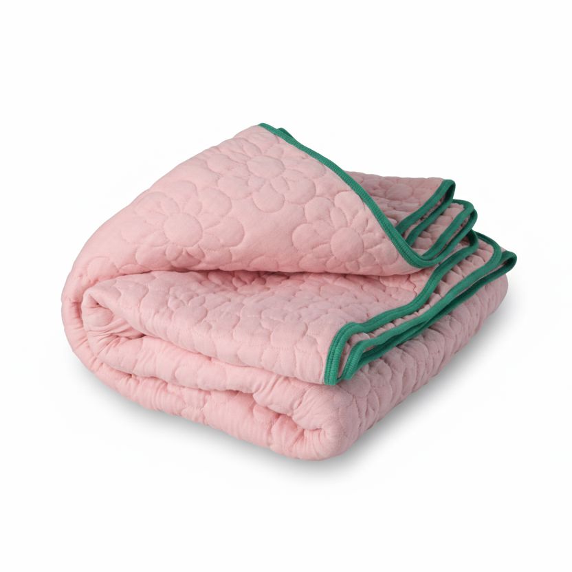 Baumwolldecke "Flower Pattern" Decke Rice by Rice Soft Pink 