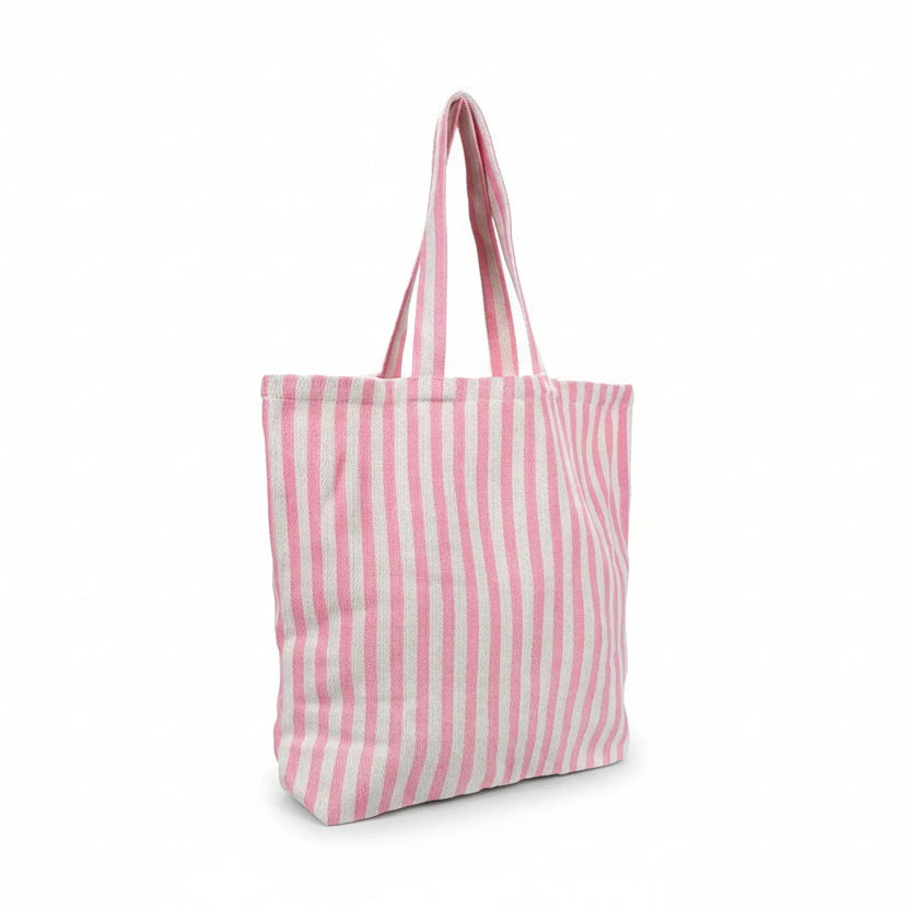 Baumwolltasche "Heringbone Stripe" Tasche Kado Design Hellrosa 