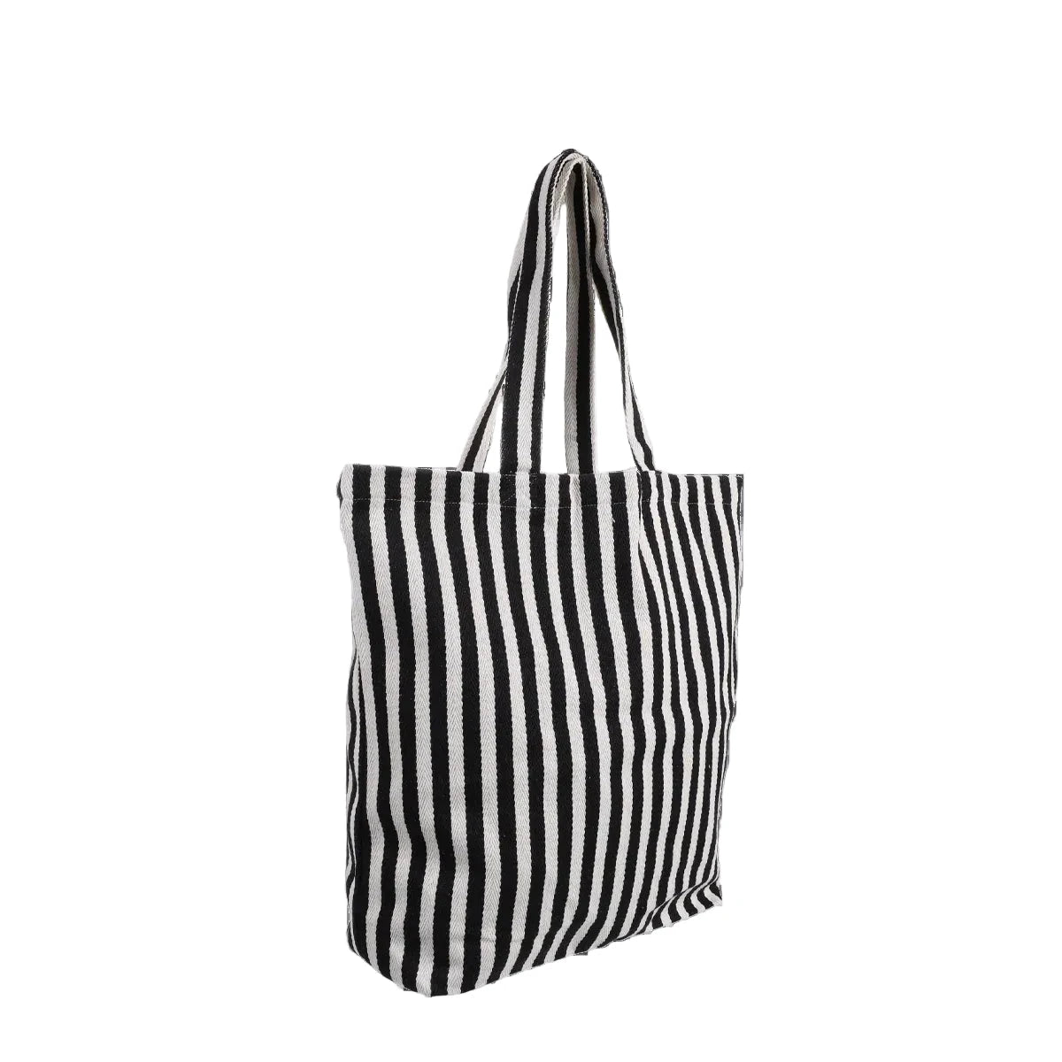 Baumwolltasche "Heringbone Stripe" Tasche Kado Design Schwarz 